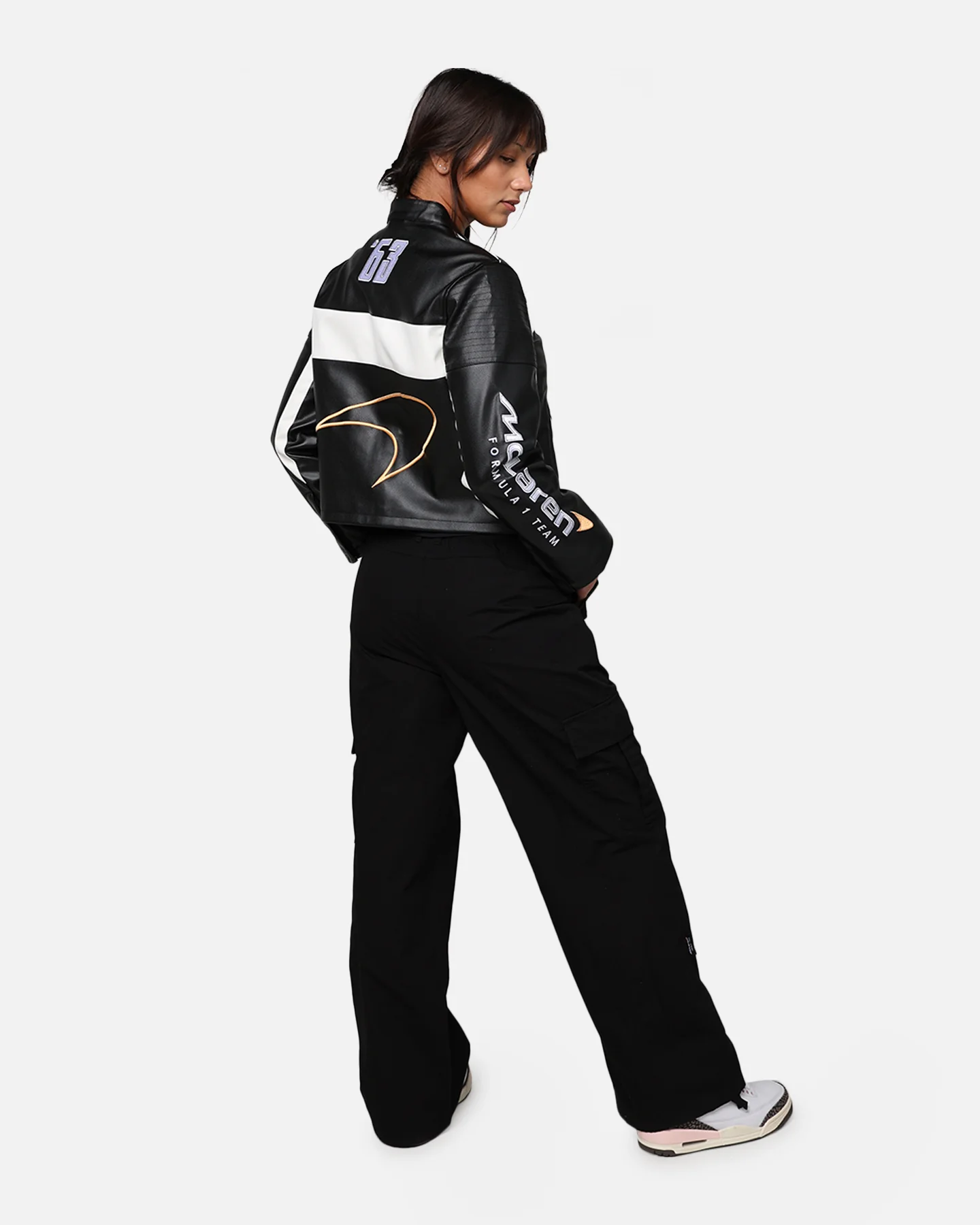 We Are The Wild Collective X McLaren Women's Crop Racing Jacket Black - Image 7