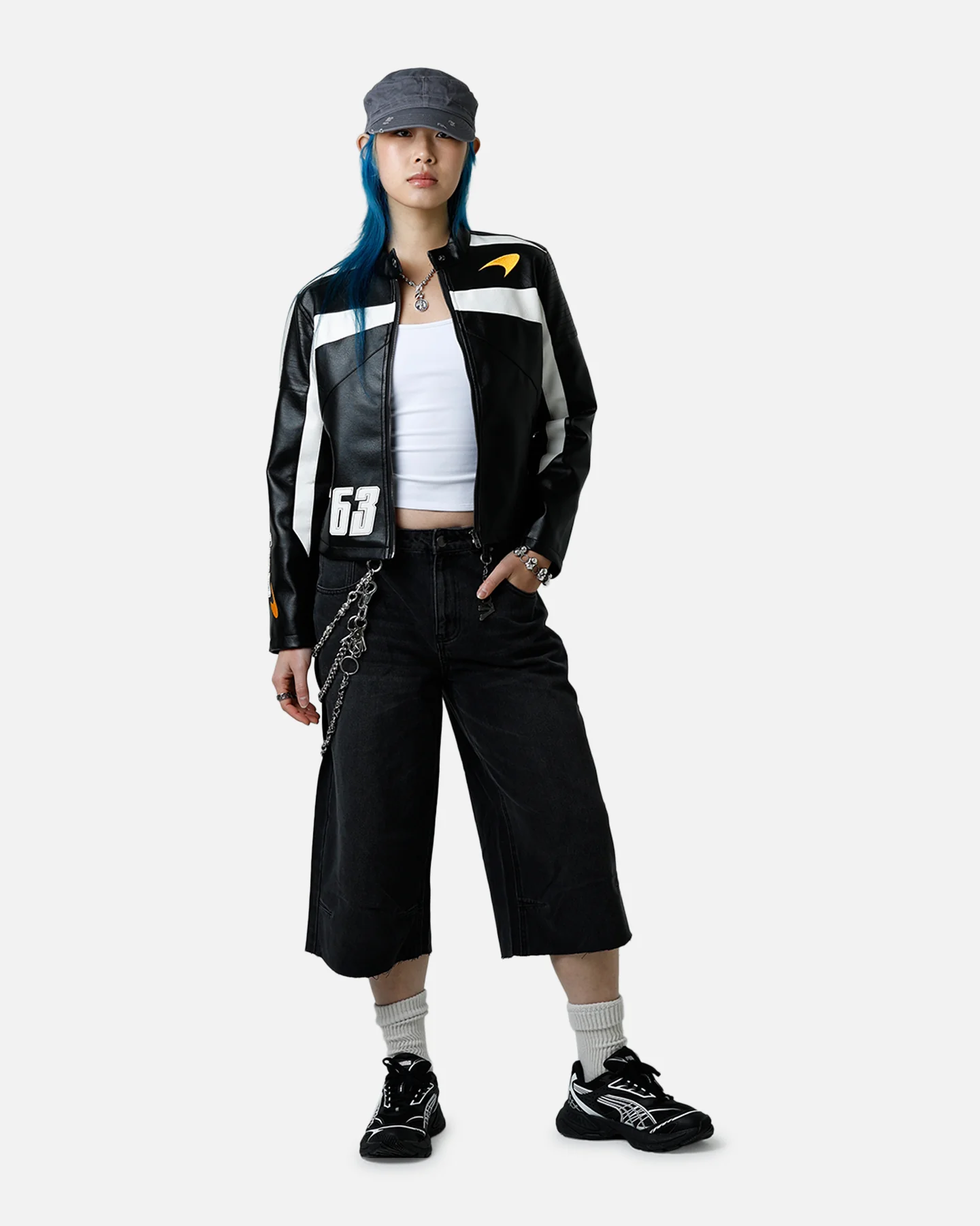 We Are The Wild Collective X Women's Mclaren 'Vegas Grad Prix 2024' Crop Racing Jacket Black - Image 3