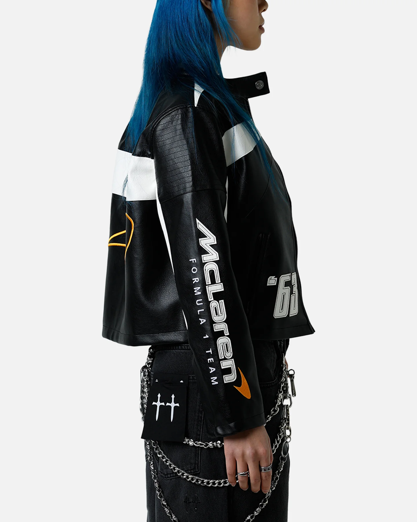 We Are The Wild Collective X Women's Mclaren 'Vegas Grad Prix 2024' Crop Racing Jacket Black - Image 4