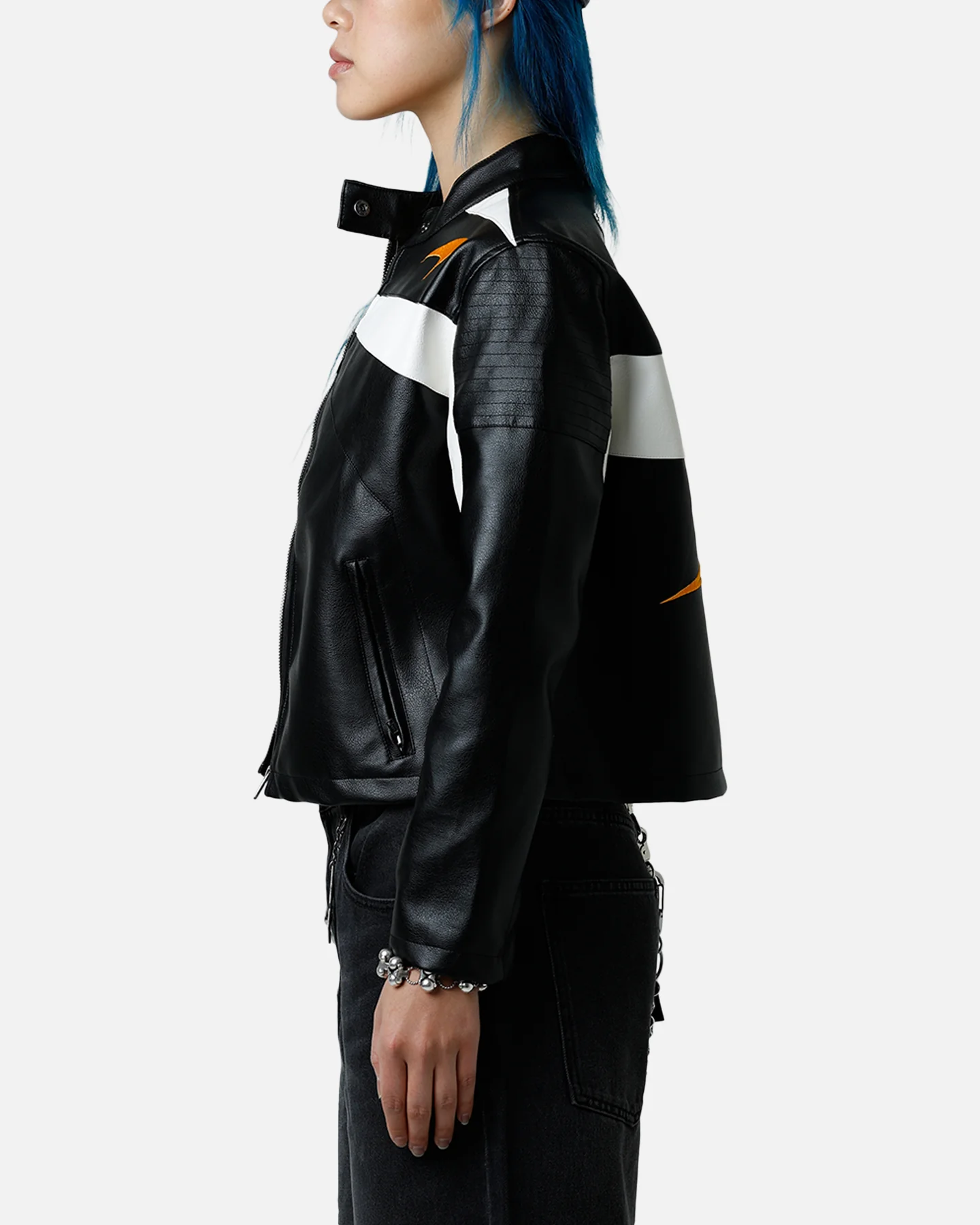 We Are The Wild Collective X Women's Mclaren 'Vegas Grad Prix 2024' Crop Racing Jacket Black - Image 5