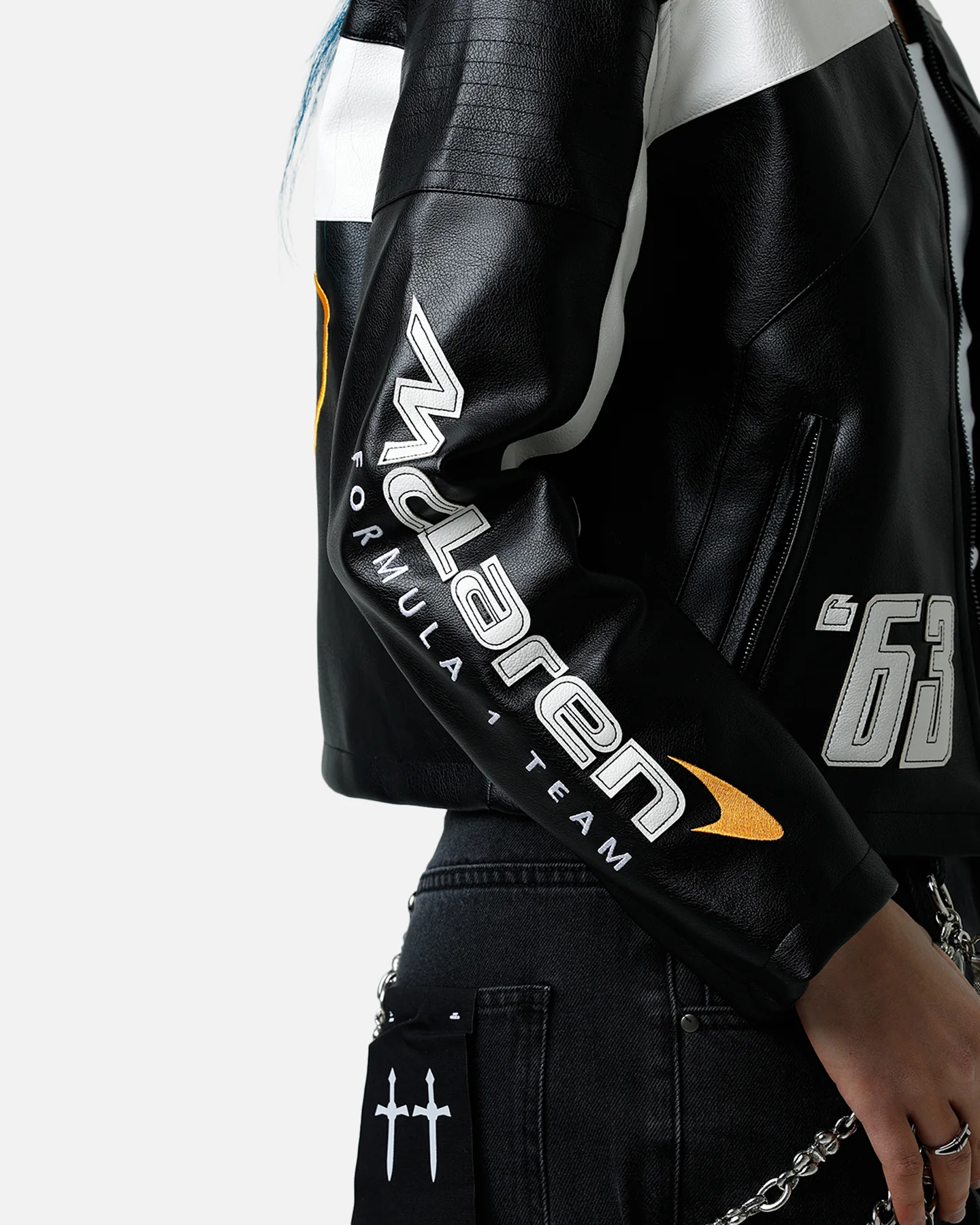 We Are The Wild Collective X Women's Mclaren 'Vegas Grad Prix 2024' Crop Racing Jacket Black - Image 8
