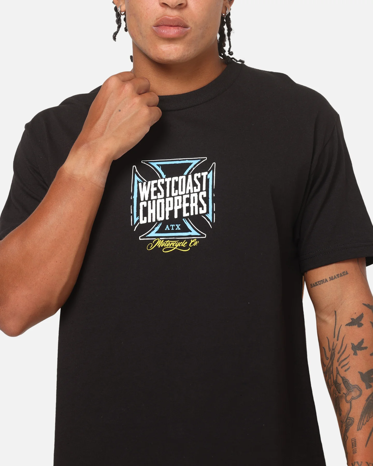 West Coast Choppers Skew Logo Flames T-Shirt Black - Image 8