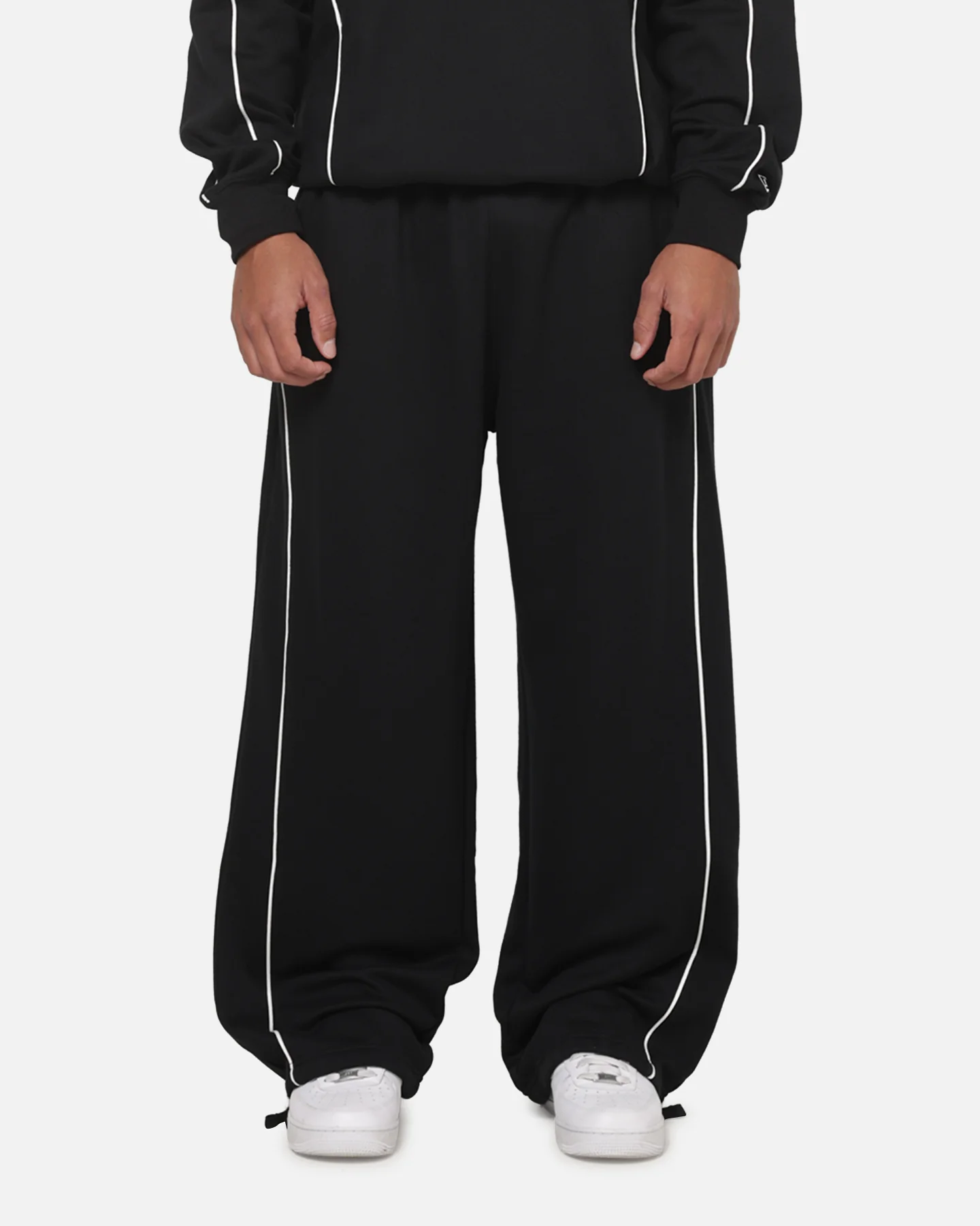 New Era Wide Leg Trackpants Black