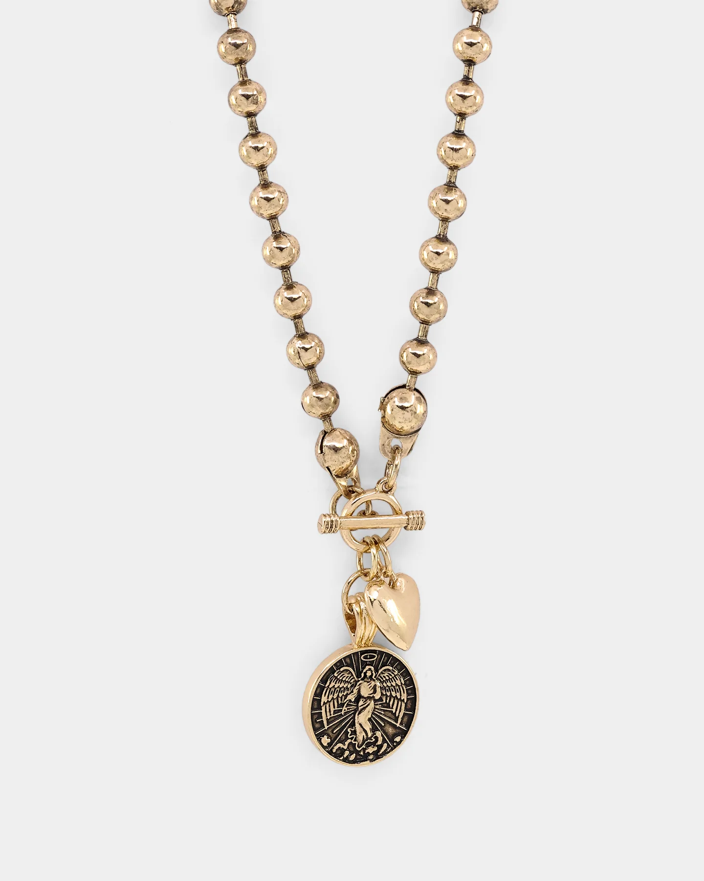 Wild For The Weekend Arkangel T-Bar Necklace Gold - Image 2