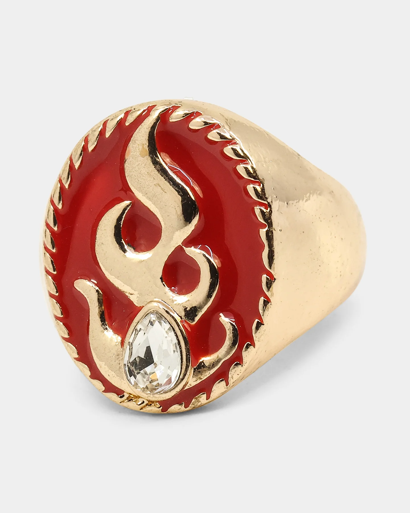 Wild For The Weekend Flame Signet Ring (Large) Gold - Image 4