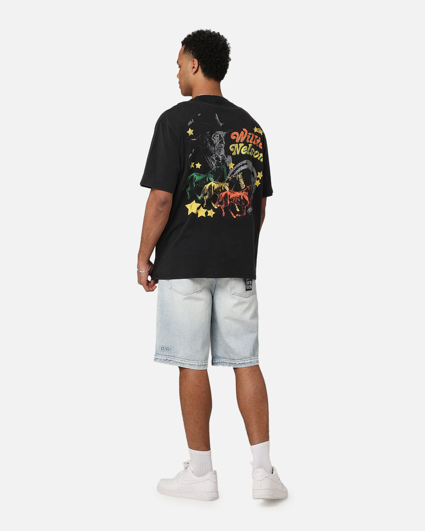Willie Nelson Willie Nelson T-Shirt Washed Black - Image 3