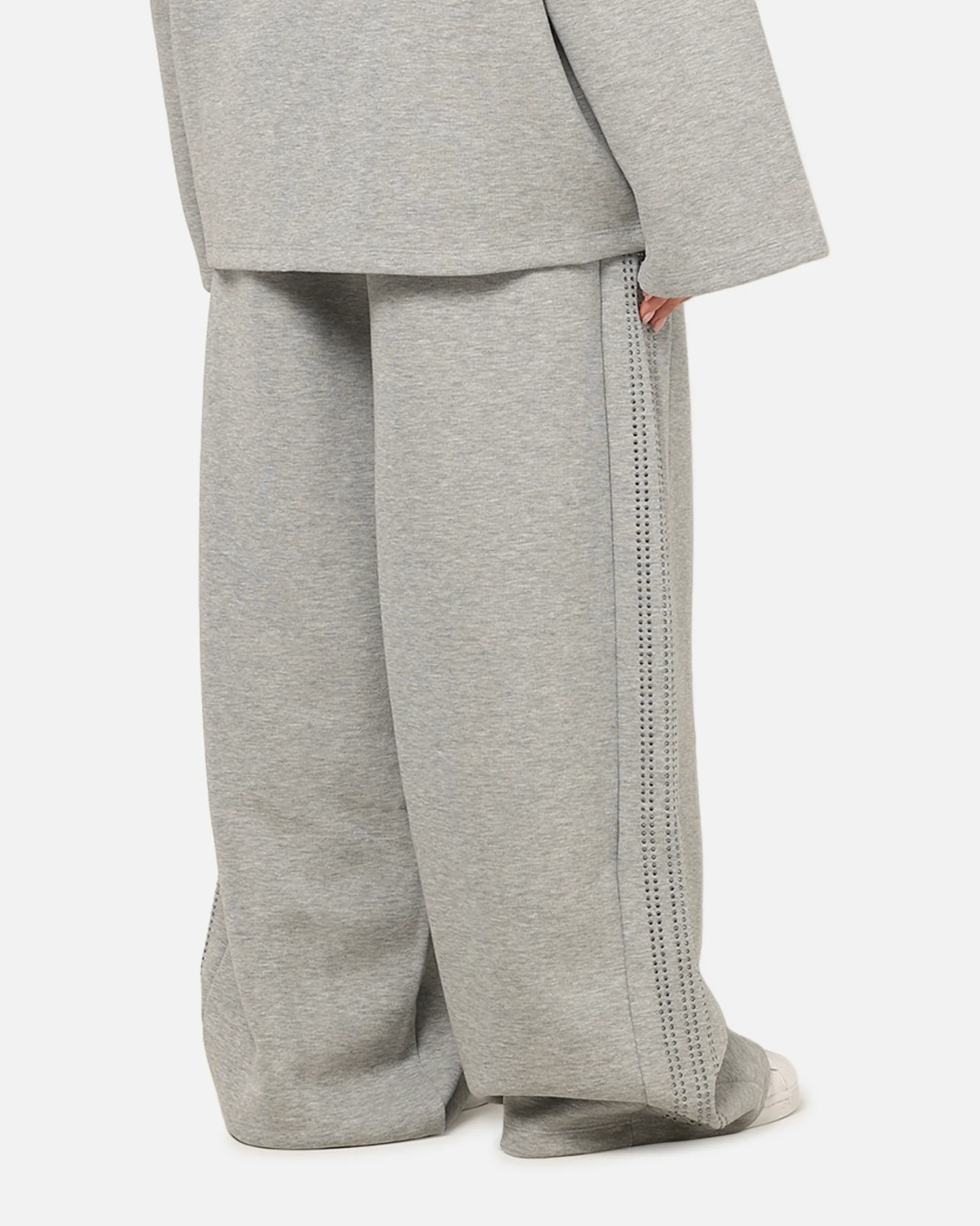 Adidas Women's Teamgeist Rhinestone Track Pants Grey Marle - Image 5