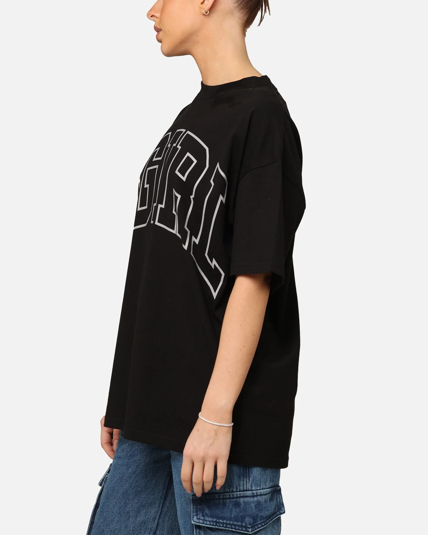 X-Girl Women's College Oversized T-Shirt Black - Image 5