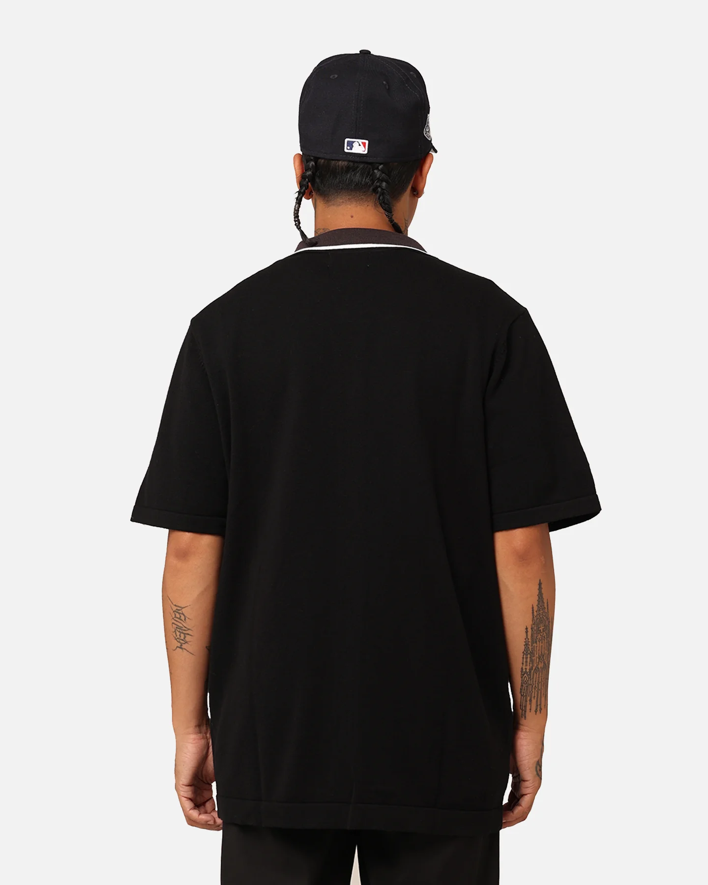X-Large Bowling Knit Short Sleeve Shirt Black - Image 4