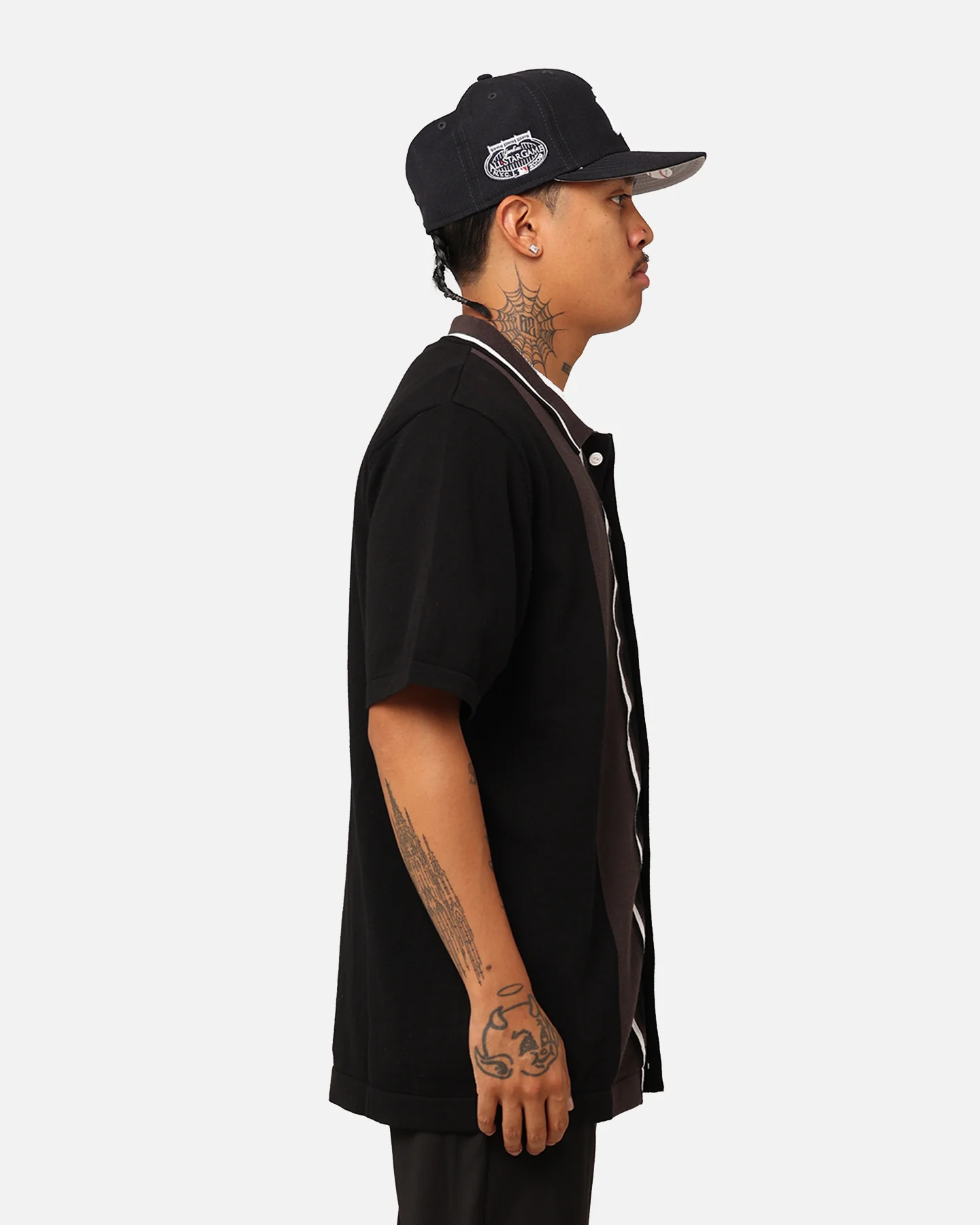 X-Large Bowling Knit Short Sleeve Shirt Black - Image 5