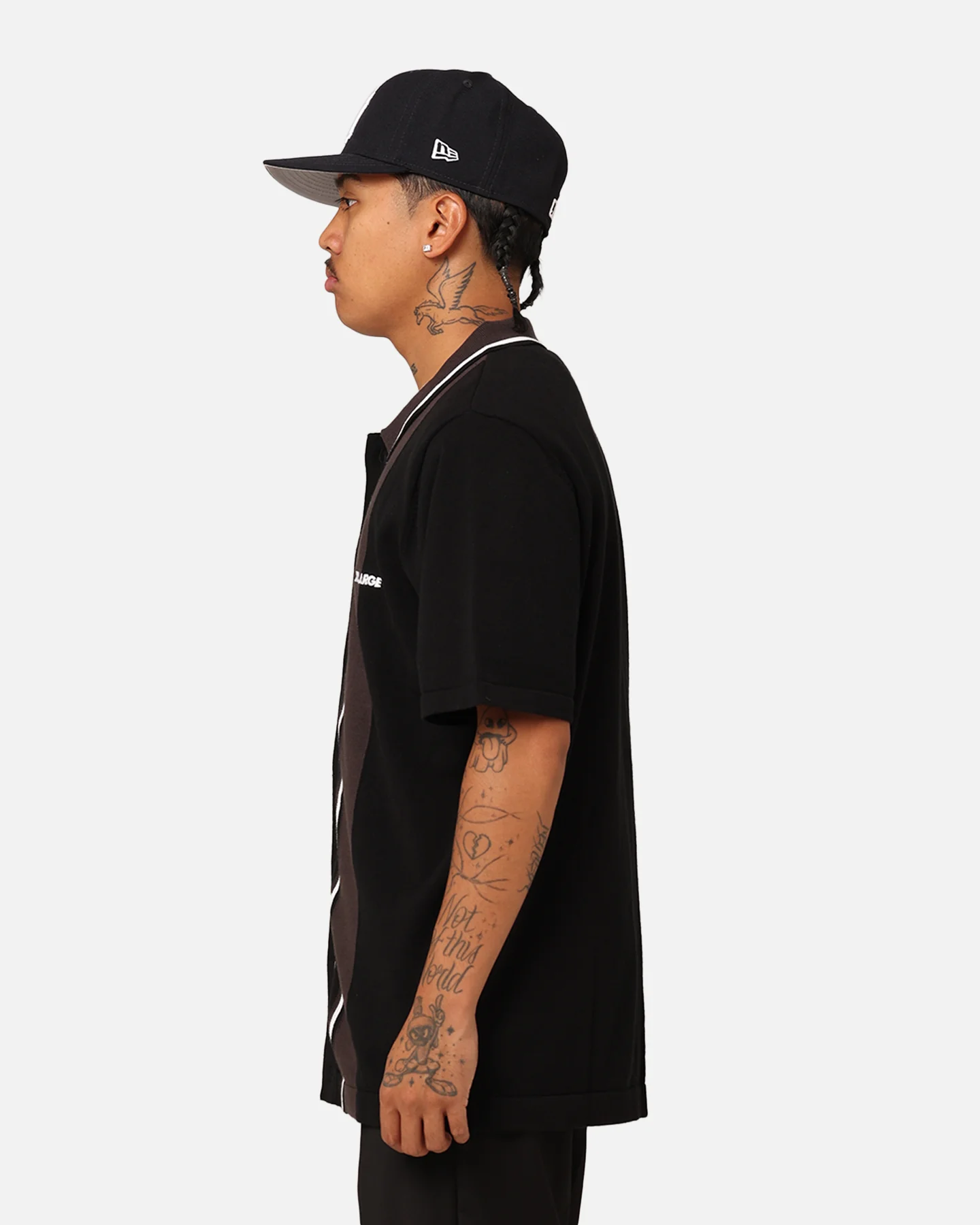 X-Large Bowling Knit Short Sleeve Shirt Black - Image 6