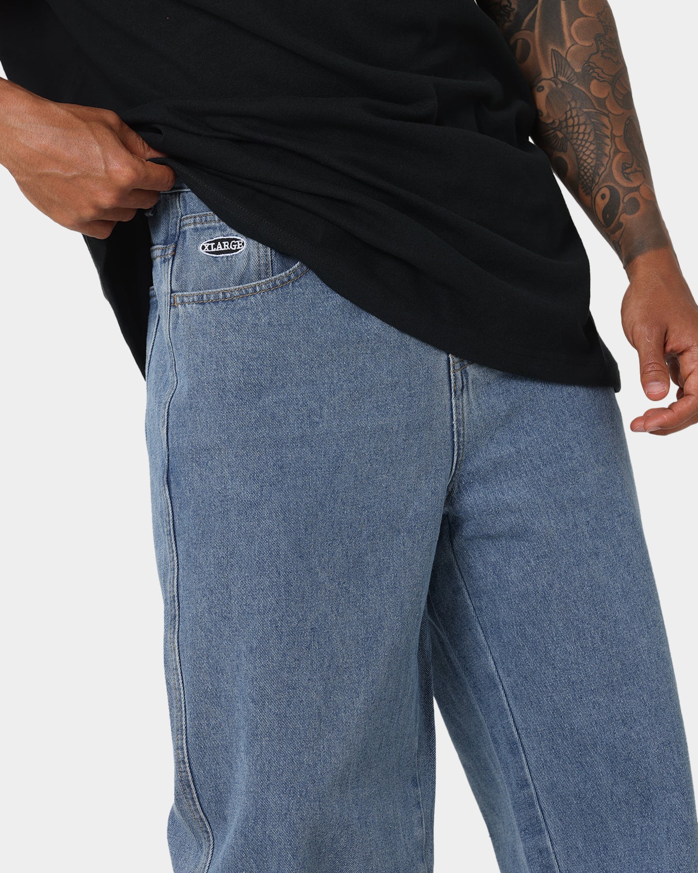 X-Large Bull Denim 91 Pants Mid Blue - Image 3