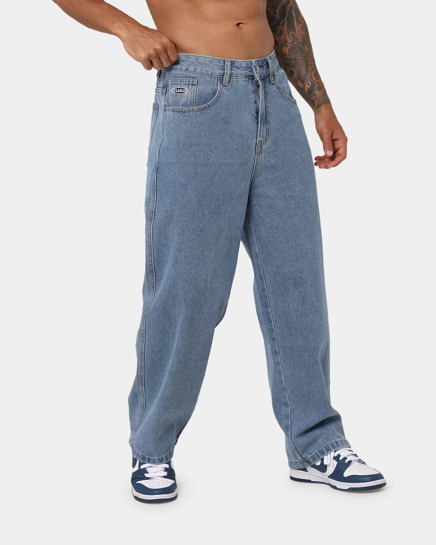 X-Large Bull Denim 91 Pants Mid Blue - Image 5