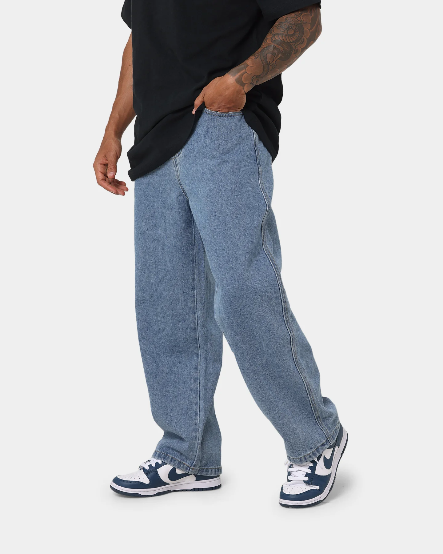 X-Large Bull Denim 91 Pants Mid Blue - Image 6