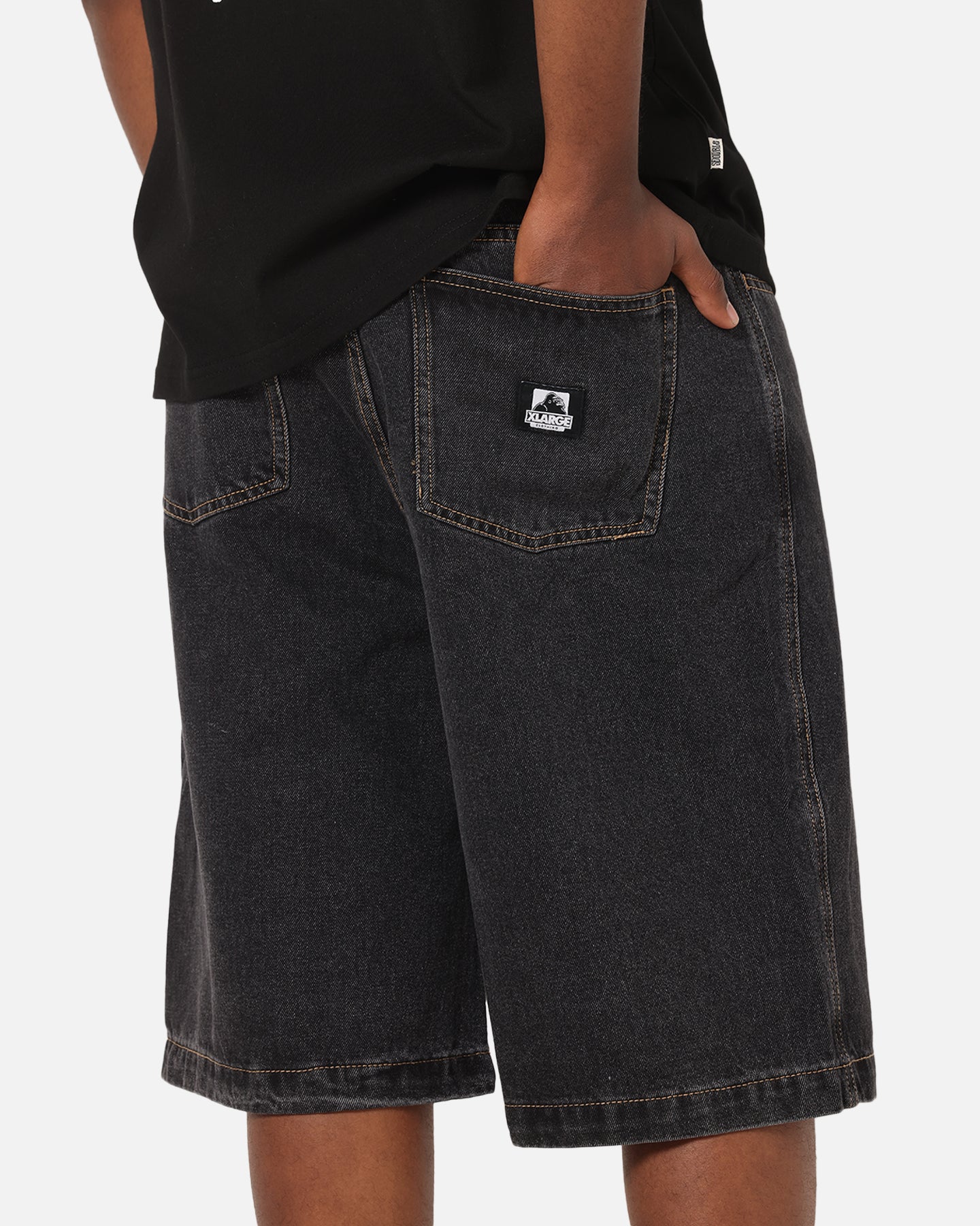 X-Large Baggy Bull Denim 91 Shorts Washed Black - Image 3
