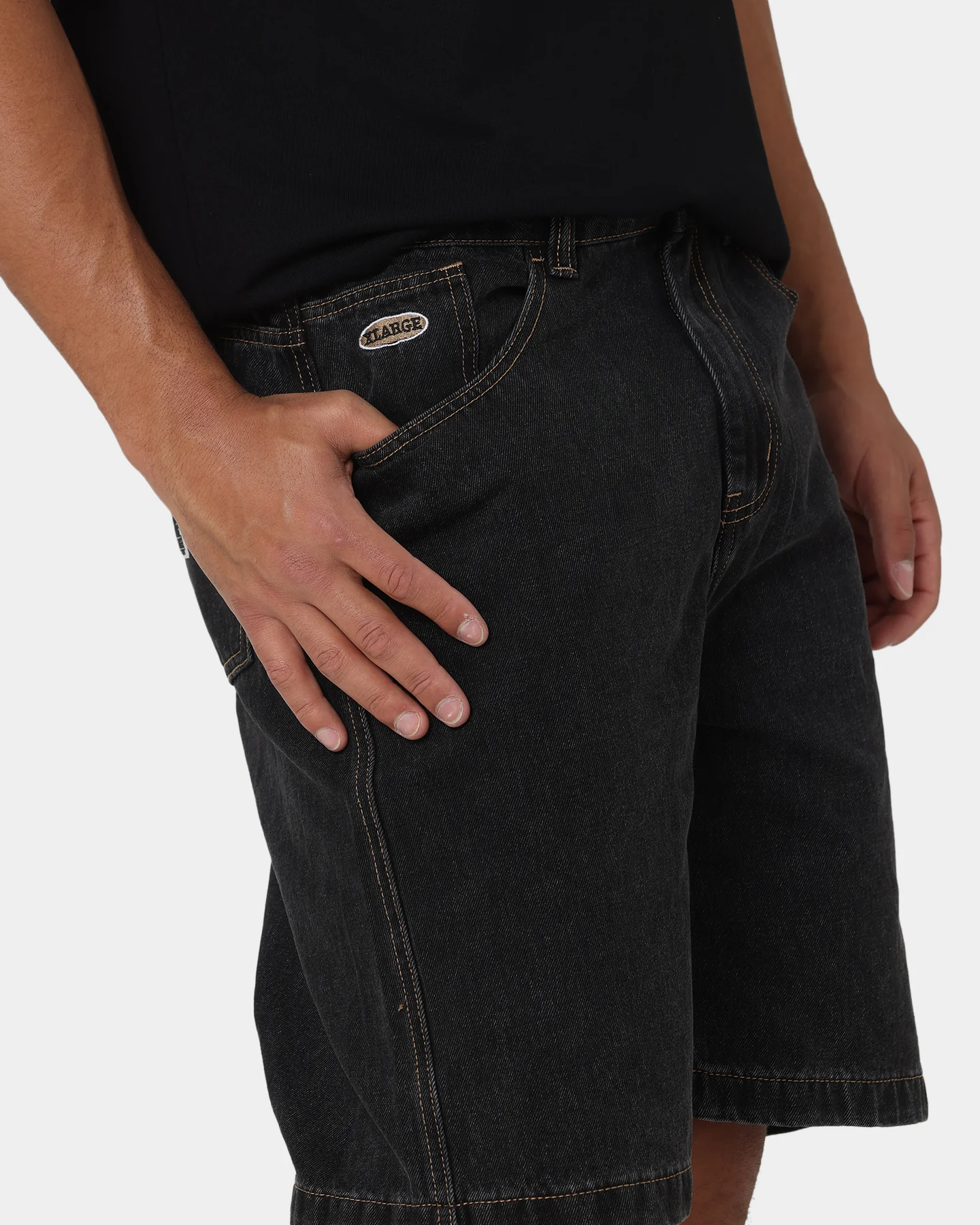X-Large Bull Denim 91 Shorts Washed Black - Image 3