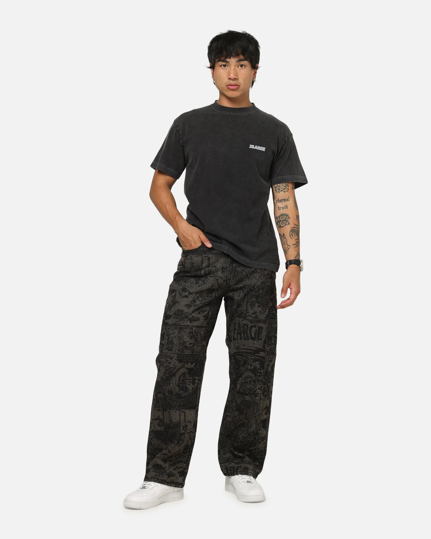 X-Large Comic Denim Pants Black - Image 2