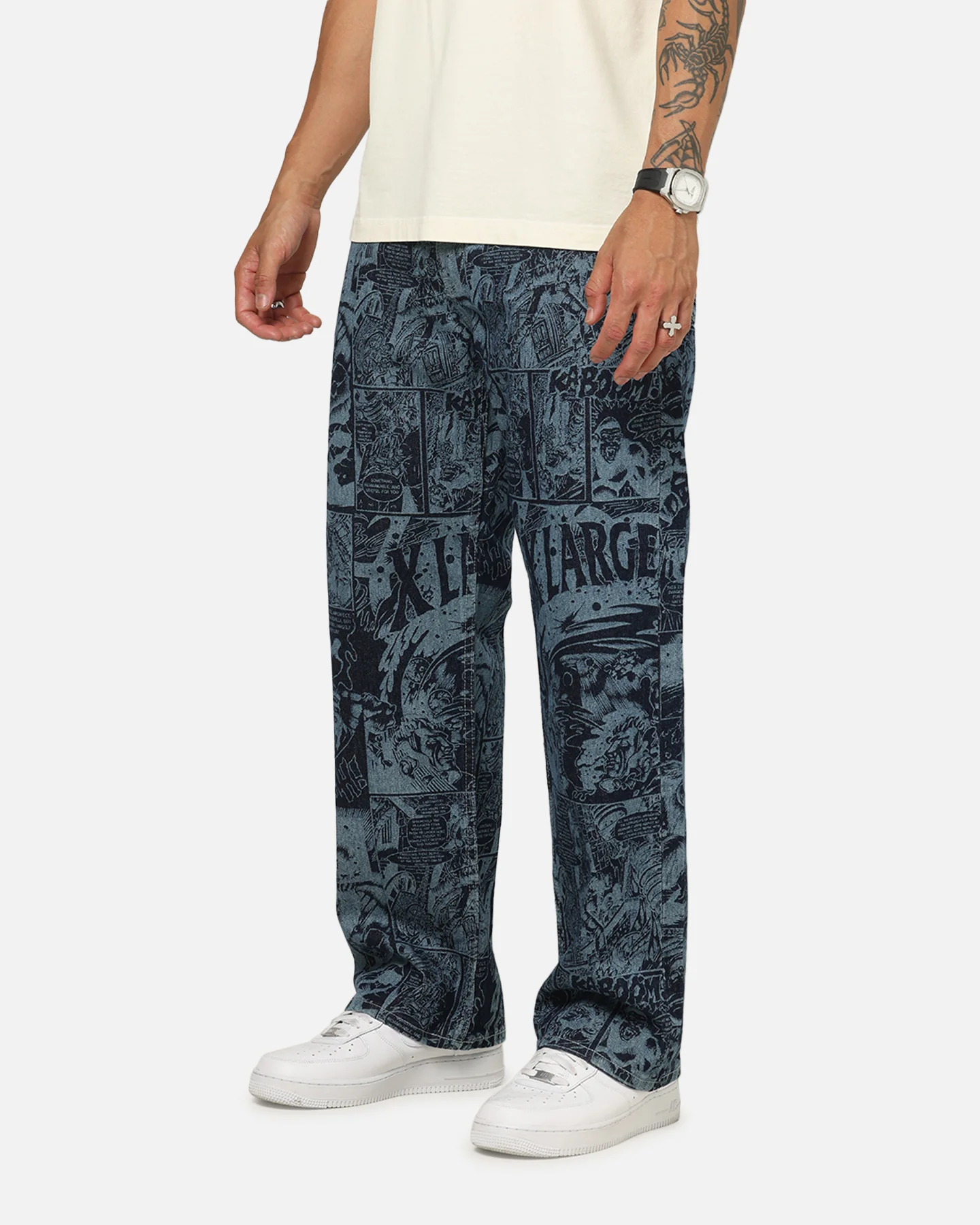 X-Large Comic Denim Pants Indigo - Image 6
