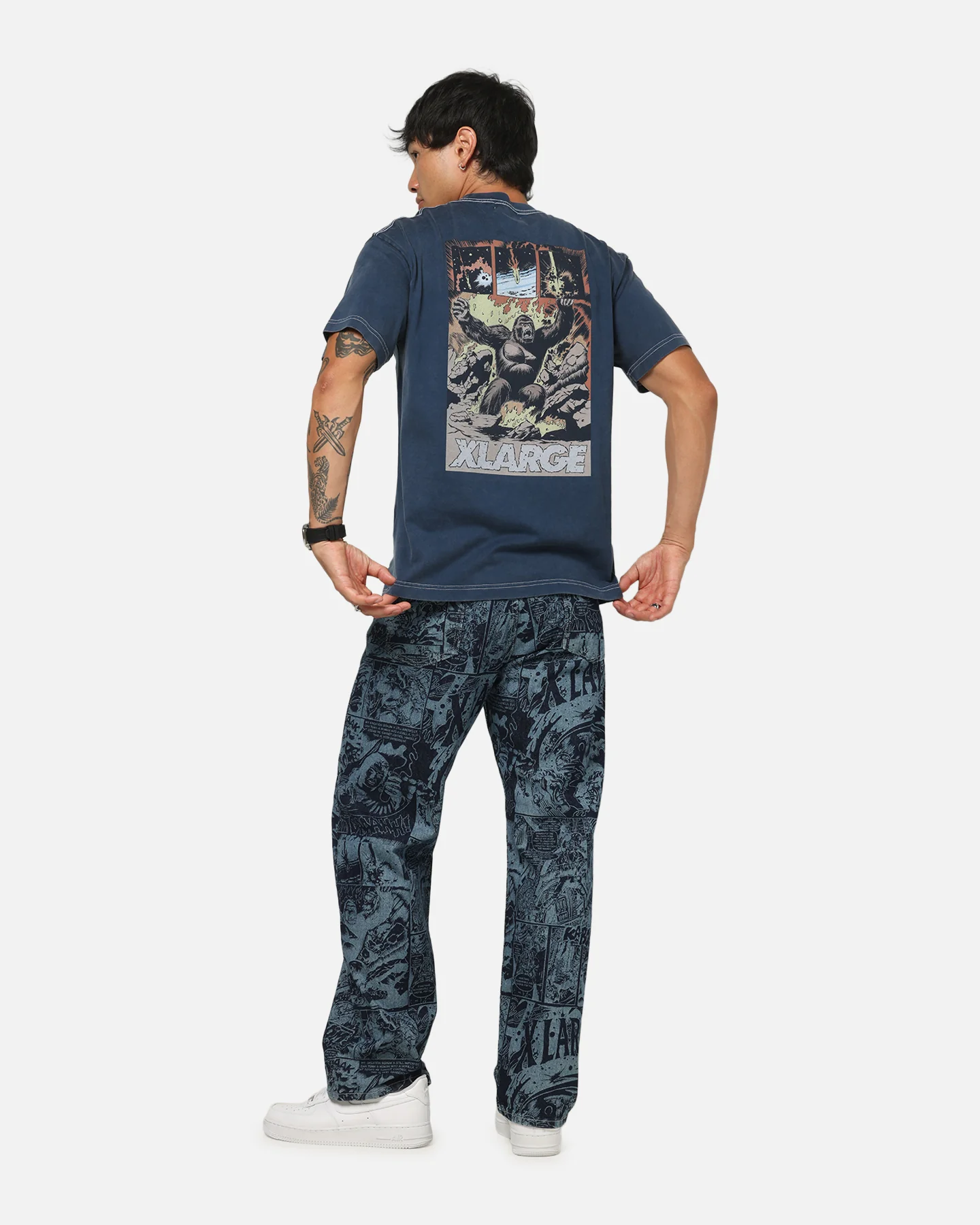 X-Large Comic II T-Shirt Navy - Image 3
