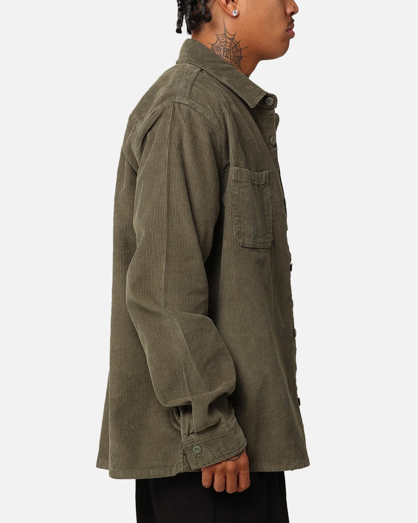 X-Large Corduroy Authentic Long Sleeve Work Shirt Military - Image 4