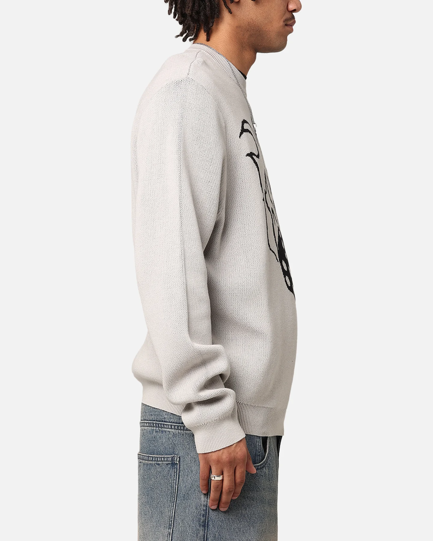 X-Large Fire Dice Knit Crewneck Cream - Image 4