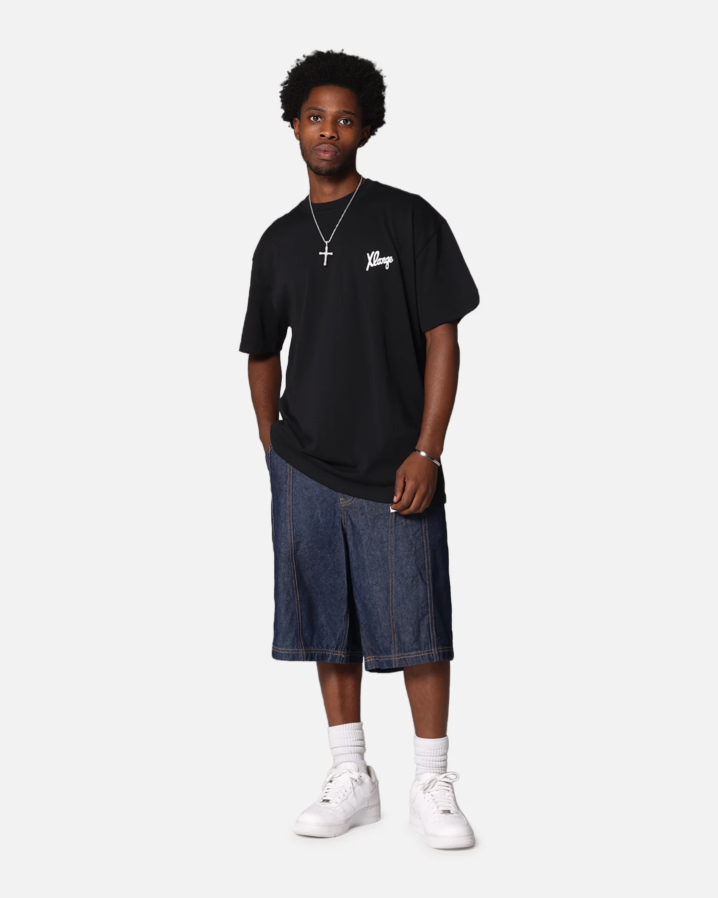 X-Large Folded Crown T-Shirt Solid Black - Image 4