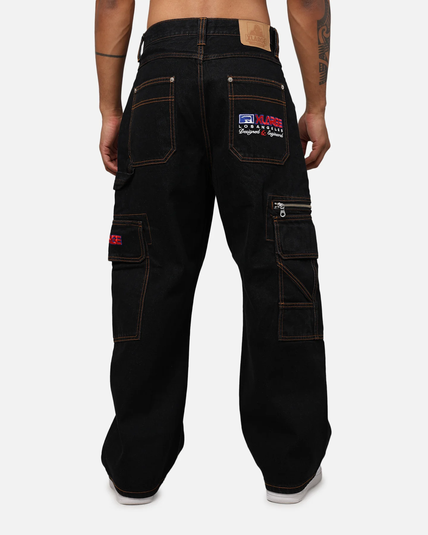 X-Large Inc Denim Cargo Pants Black - Image 8