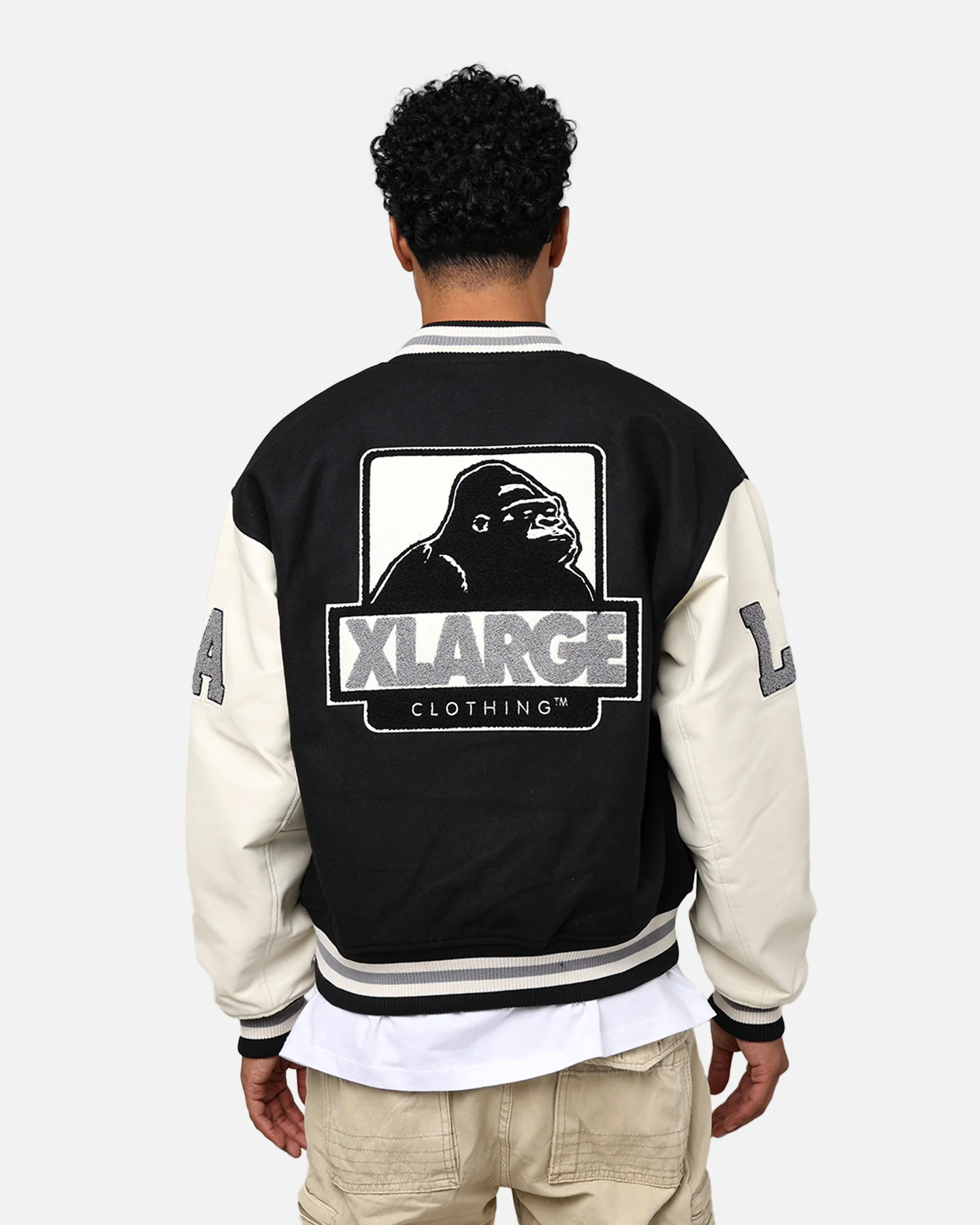 X-Large OG Logo Varsity Jacket Black - Image 5