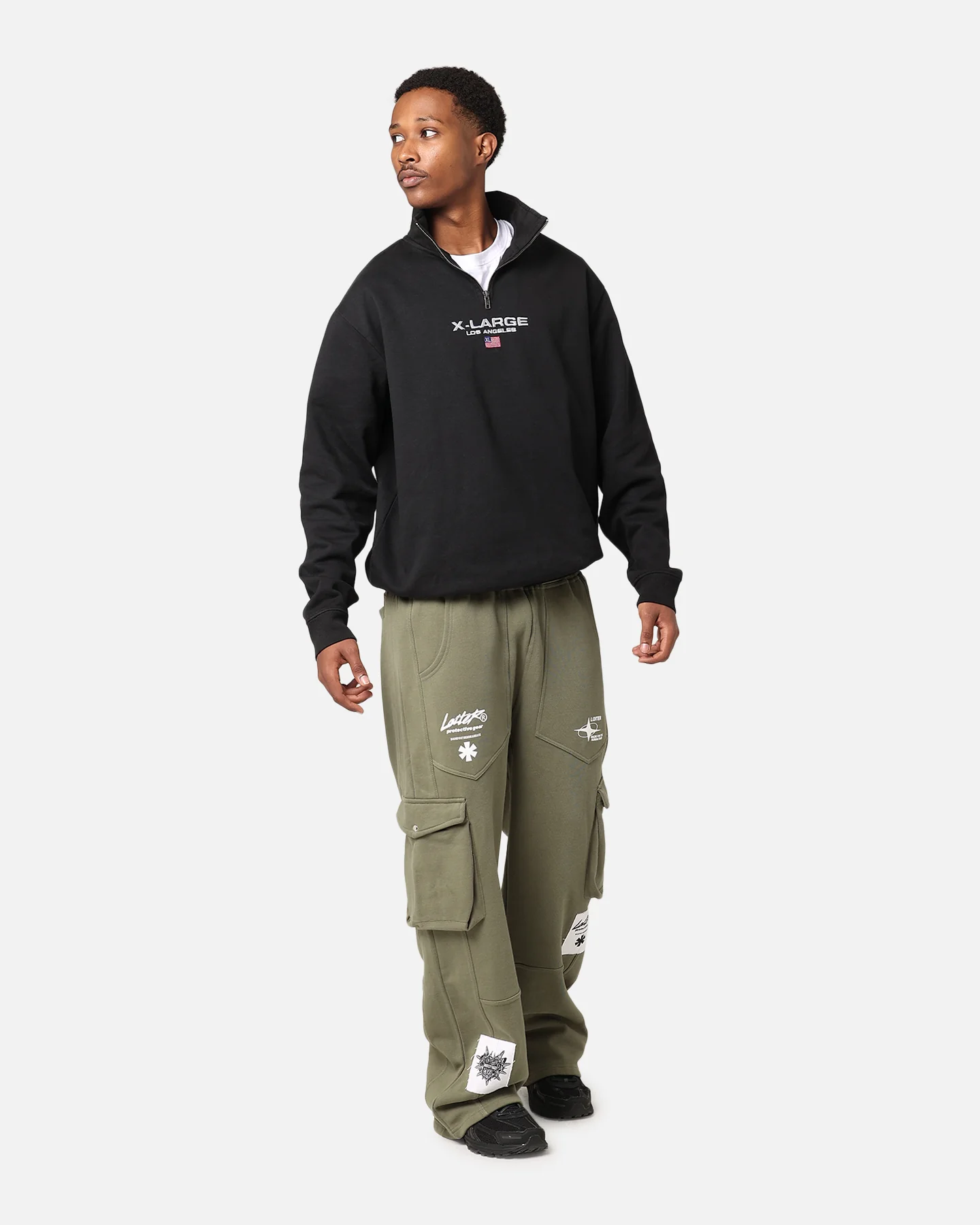 X-Large Quater Zip Crewneck Pigment Black - Image 2