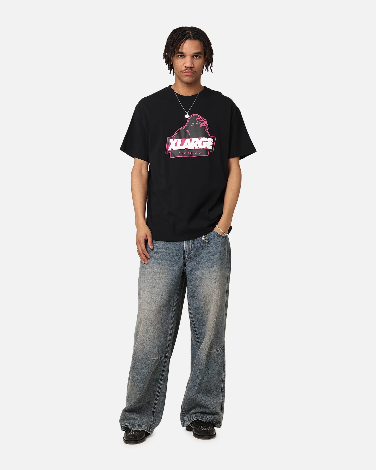 X-Large Slanted Store T-Shirt Solid Black - Image 3