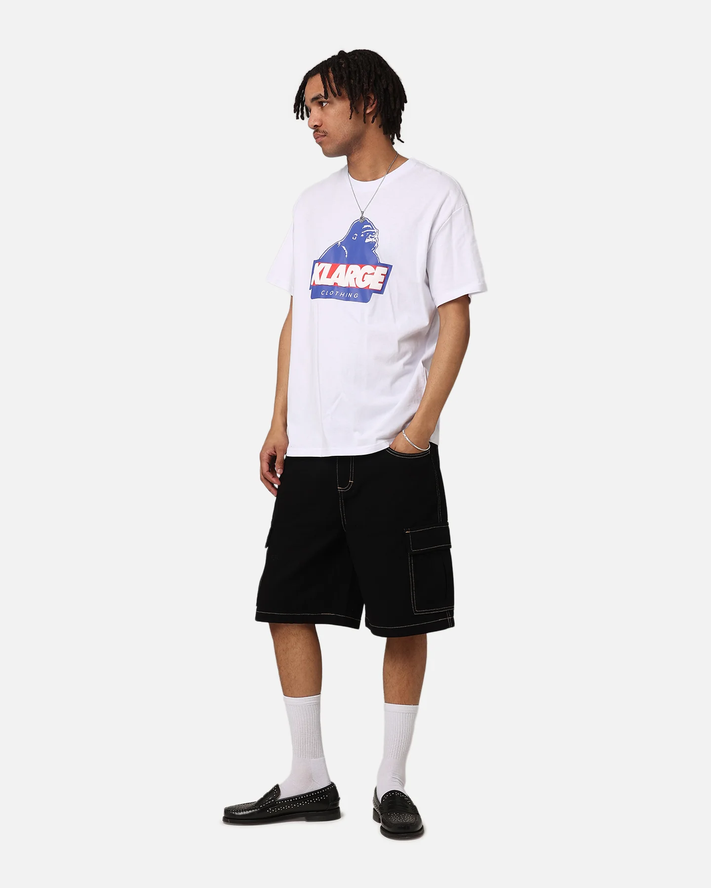 X-Large Slanted Store T-Shirt Solid White - Image 3