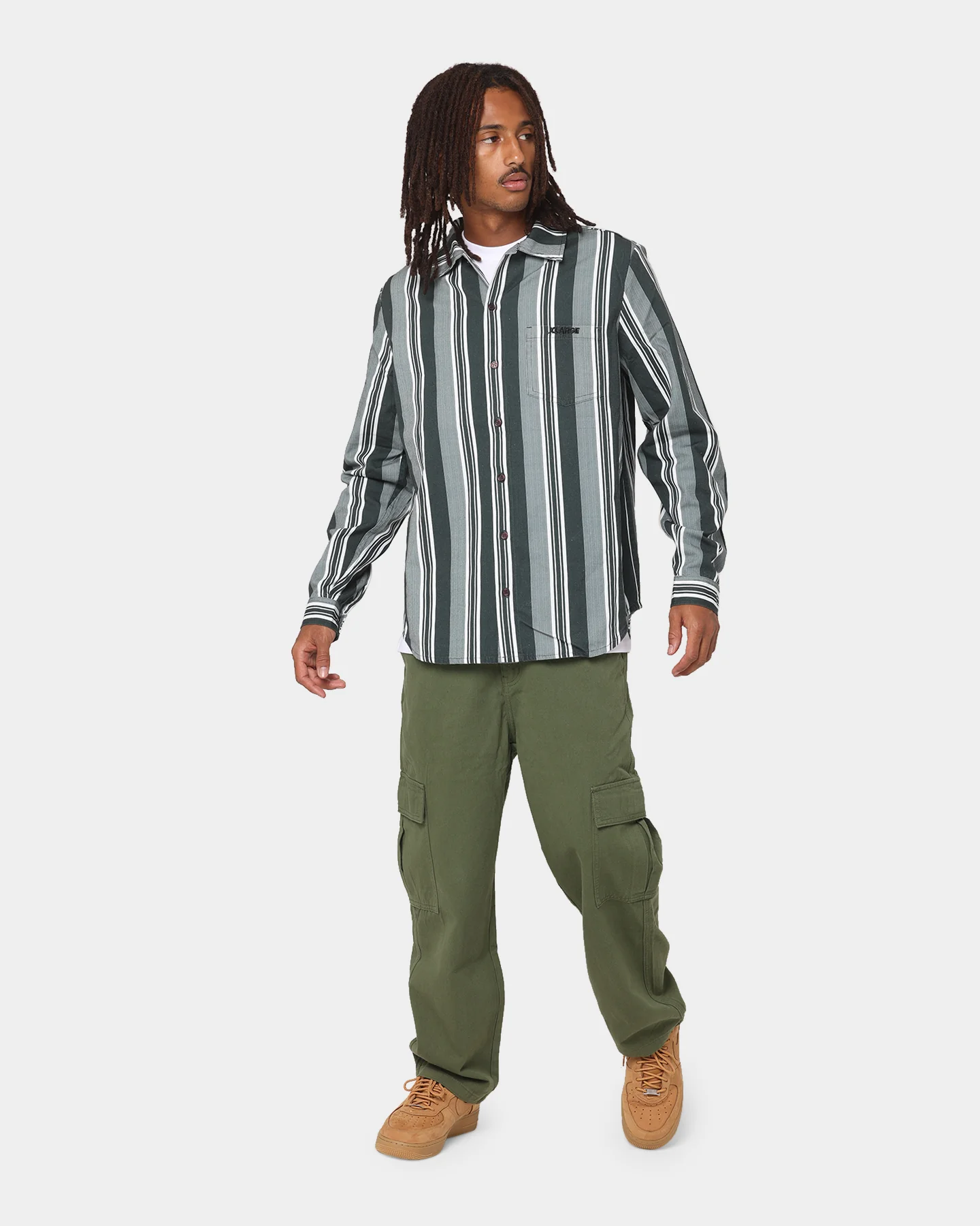 XLARGE Life Long Sleeve Shirt Green/White - Image 2