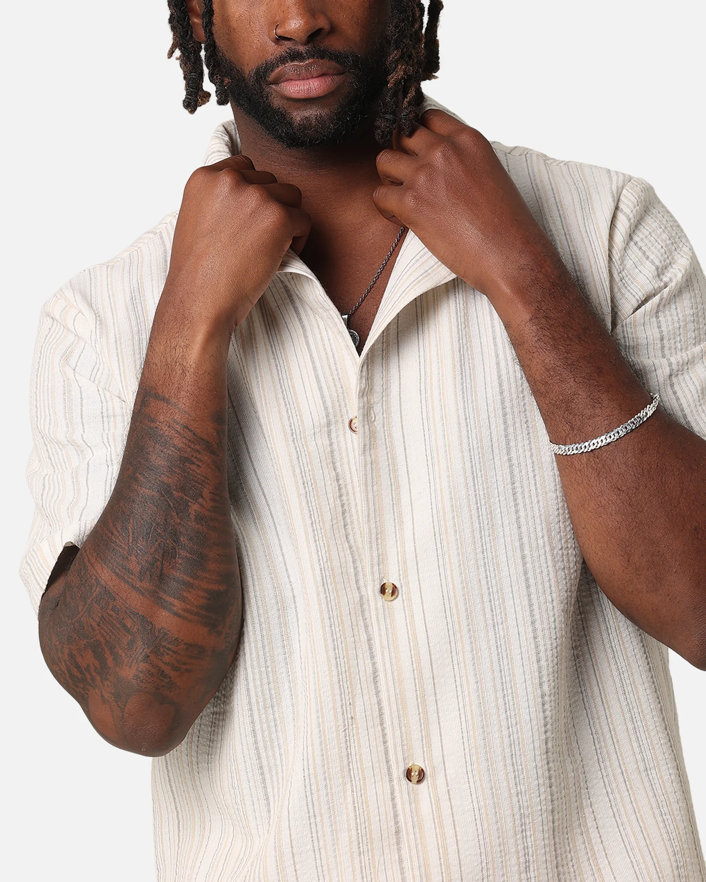 XXIII Alejandro Button Up Shirt Cream/Tan - Image 6