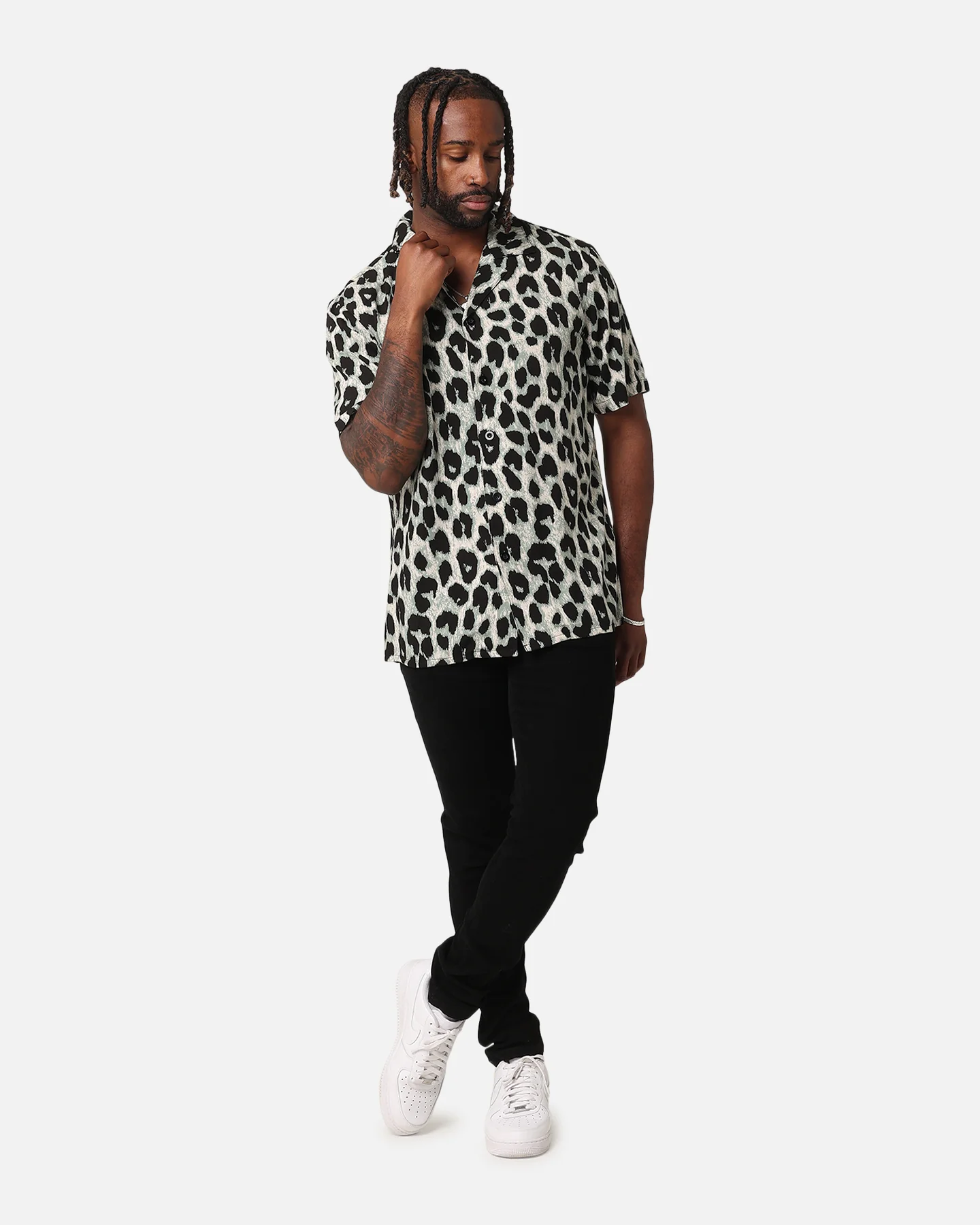 XXIII Animal Button Up Shirt Green - Image 2