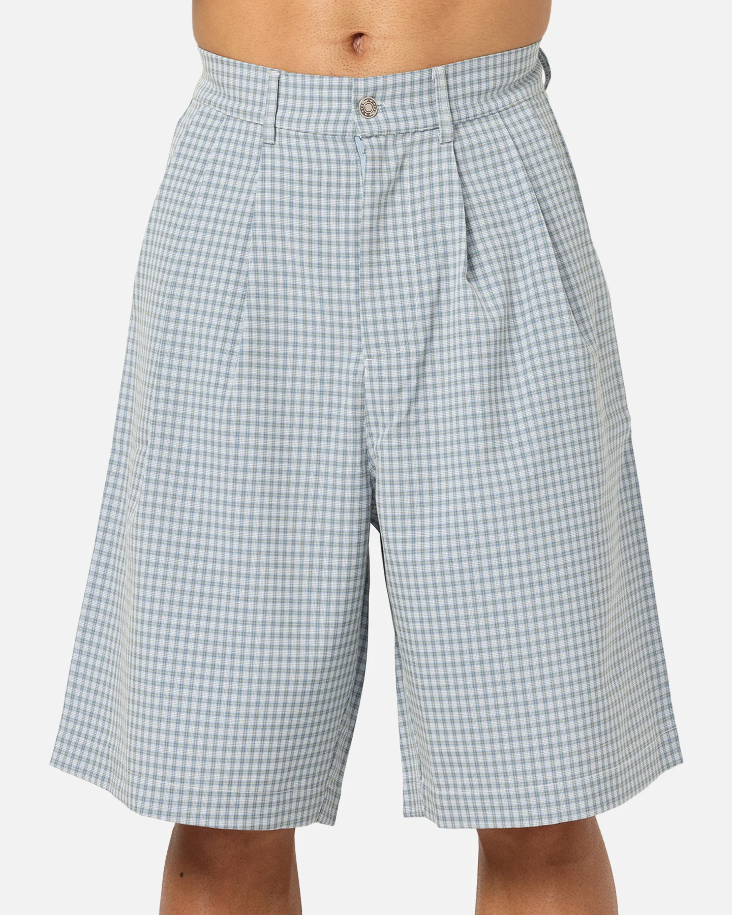 XXIII Baggy Pleated Shorts Blue Check - Image 7