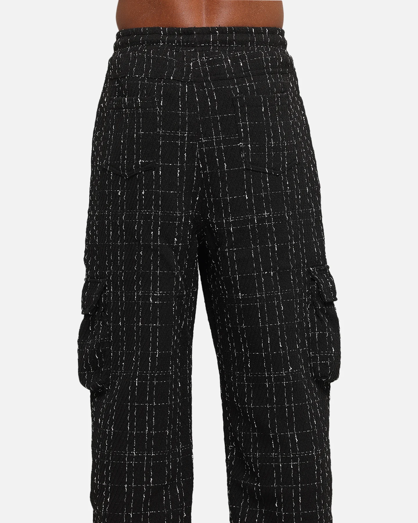 XXIII Boucle Tweed Cargo Pants Black - Image 8
