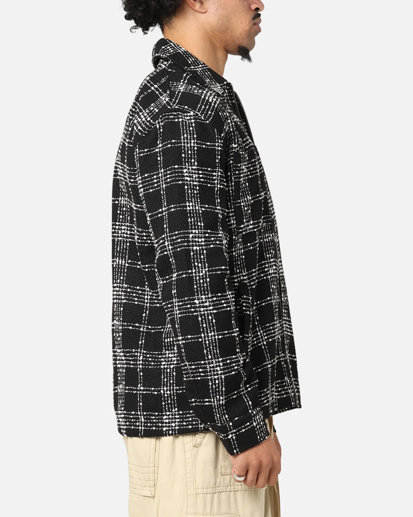 XXIII Boucle Tweed Zip Jacket Black/White - Image 4