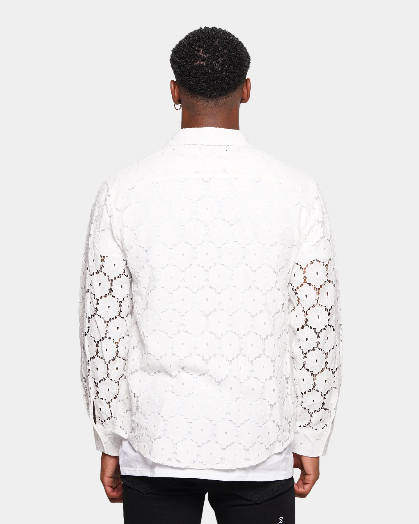 XXIII Cedric Lace Button Up Shirt White - Image 4