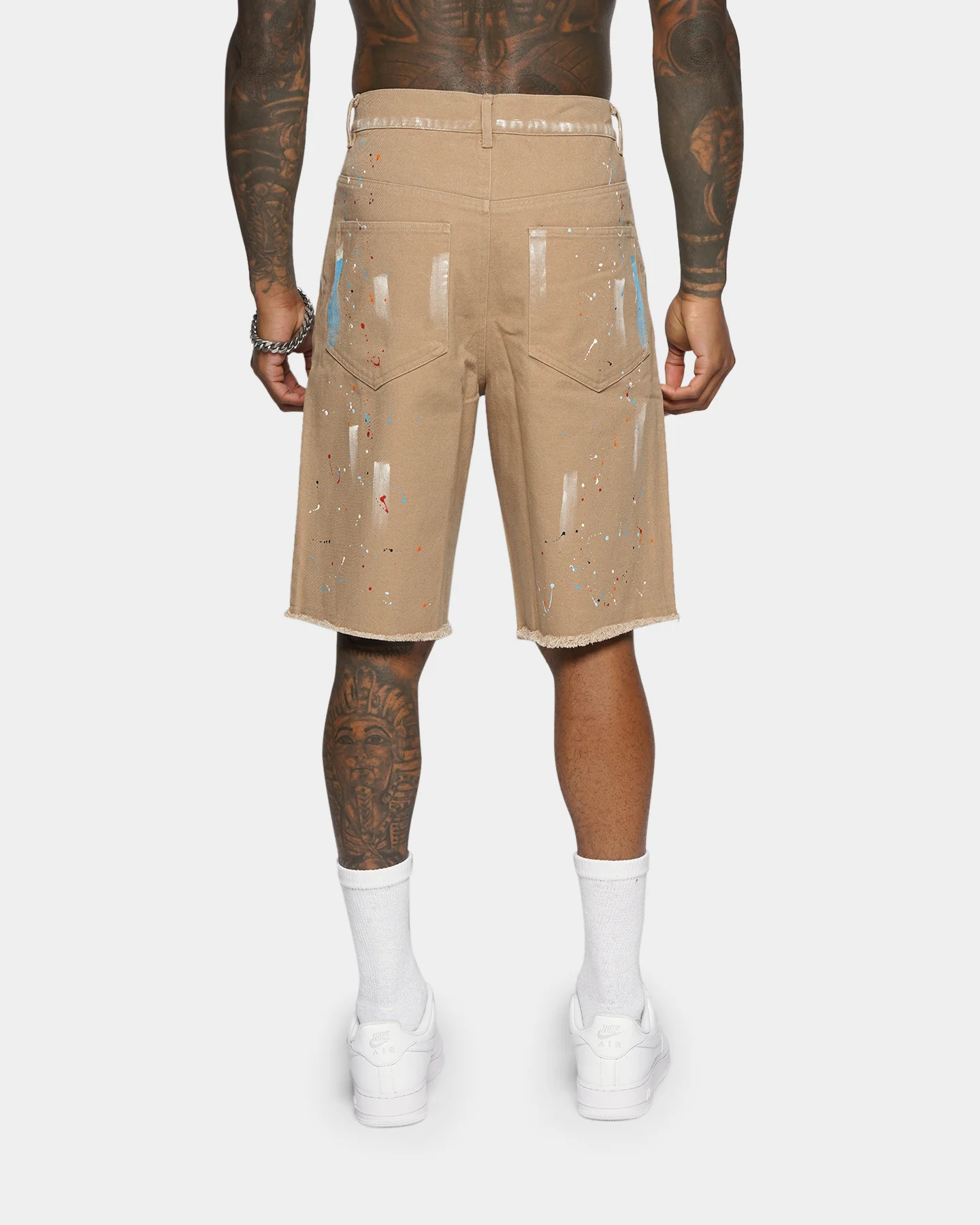 XXIII Cent Splatter Effect Shorts Beige - Image 5