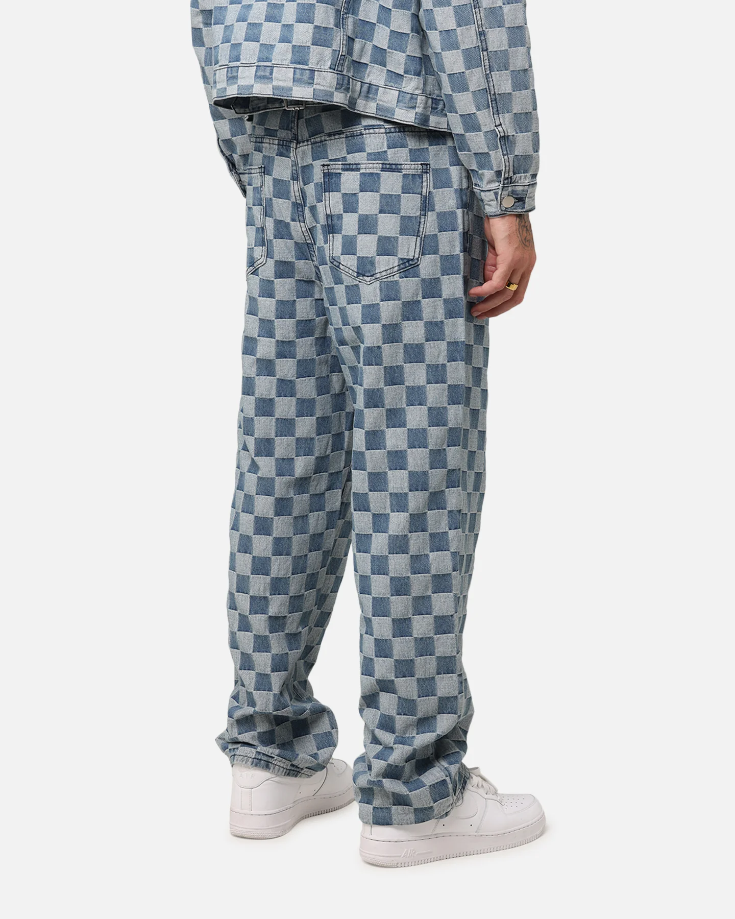 XXIII Checker Board Denim Jeans Blue - Image 5