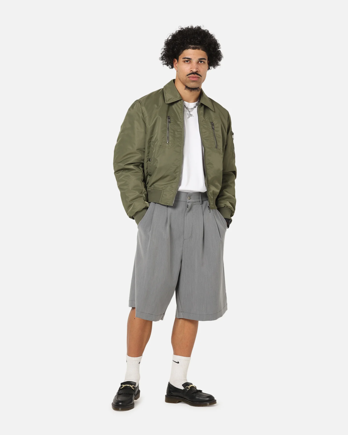 XXIII Collared Bomber Jacket Khaki - Image 2
