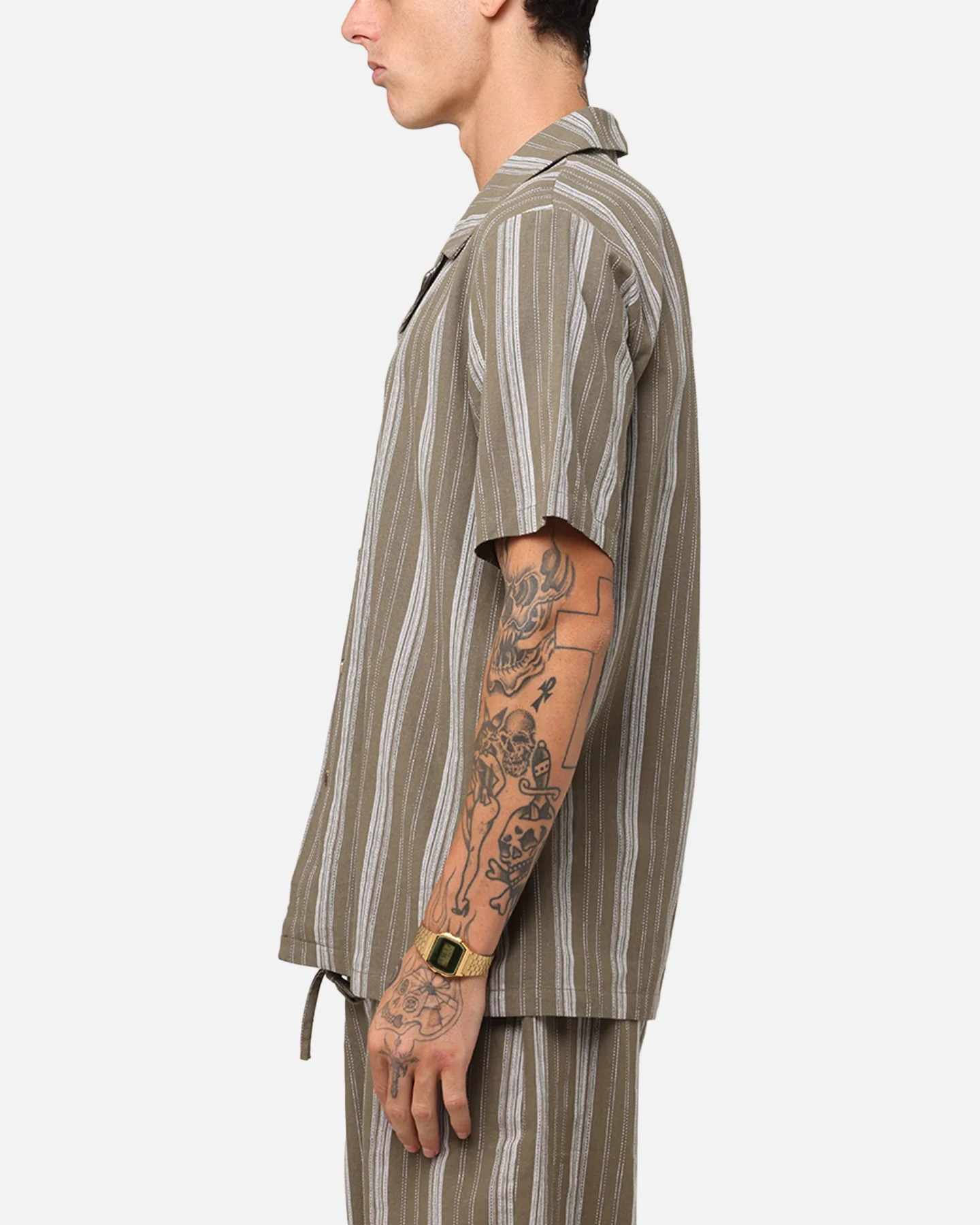 XXIII Condesa Linen Button Up Shirt Olive - Image 6