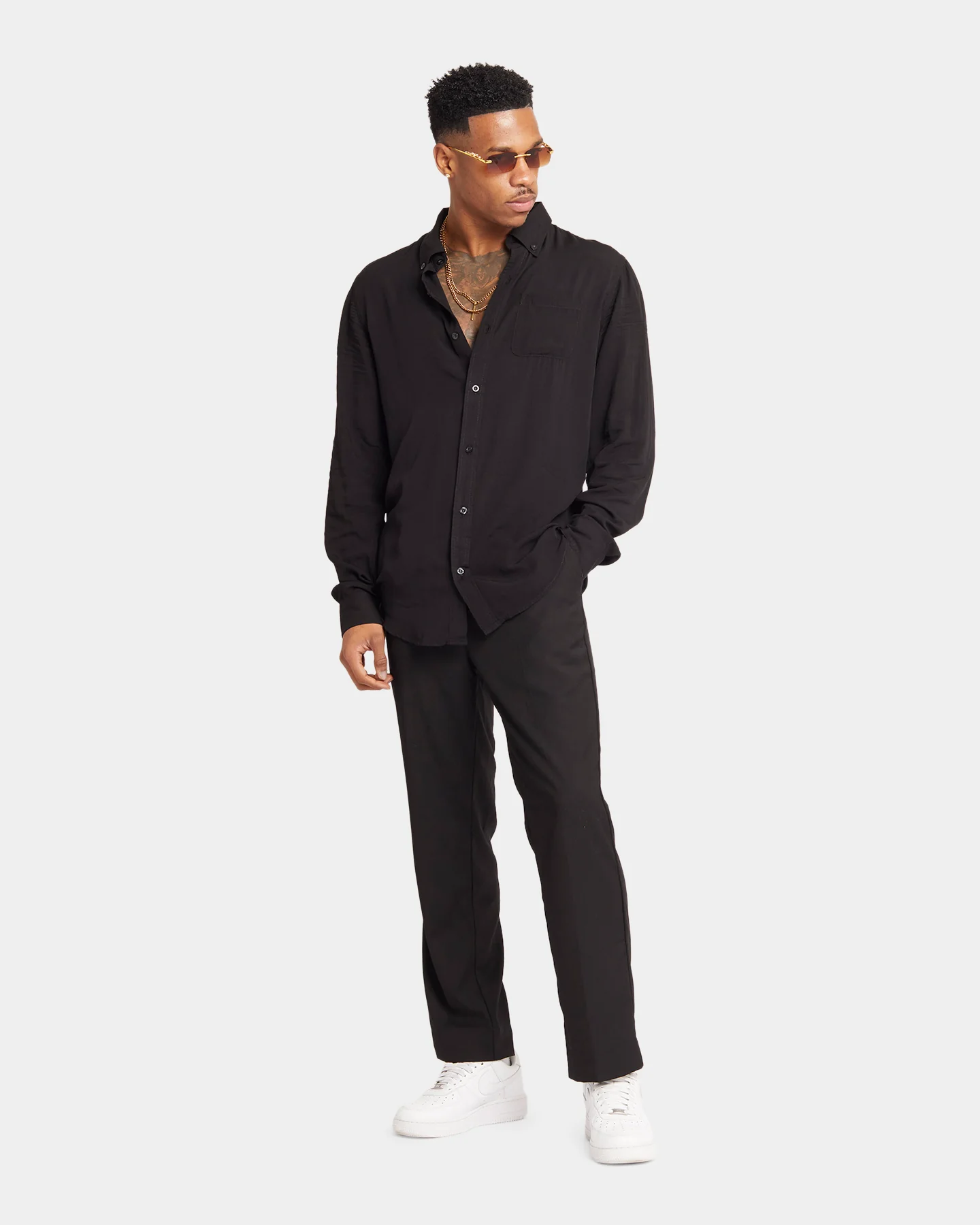 XXIII Crete Long Sleeve Button Up Shirt Black - Image 3
