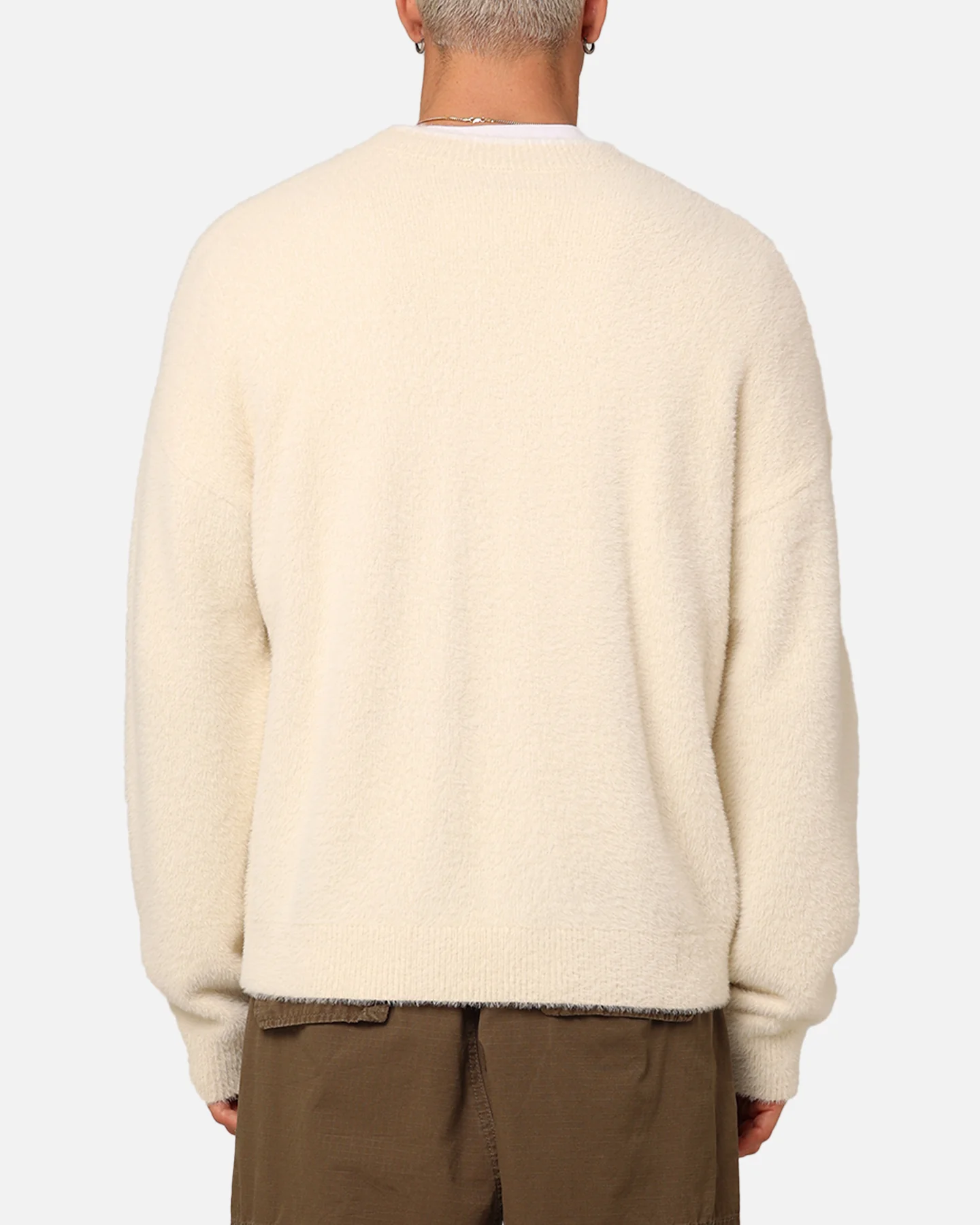XXIII Crew Neck Fluffy Sweater Cream/White - Image 3