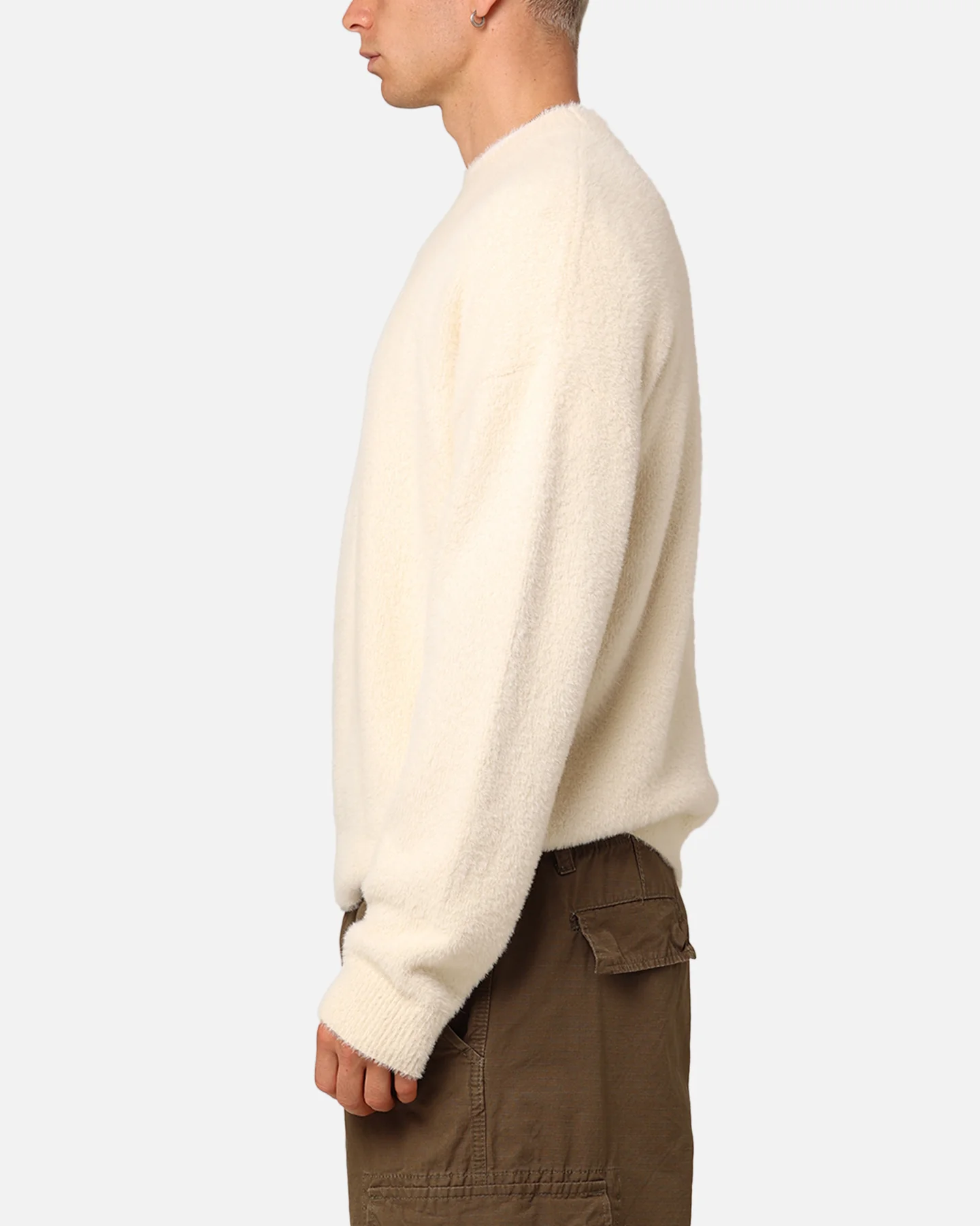 XXIII Crew Neck Fluffy Sweater Cream/White - Image 5