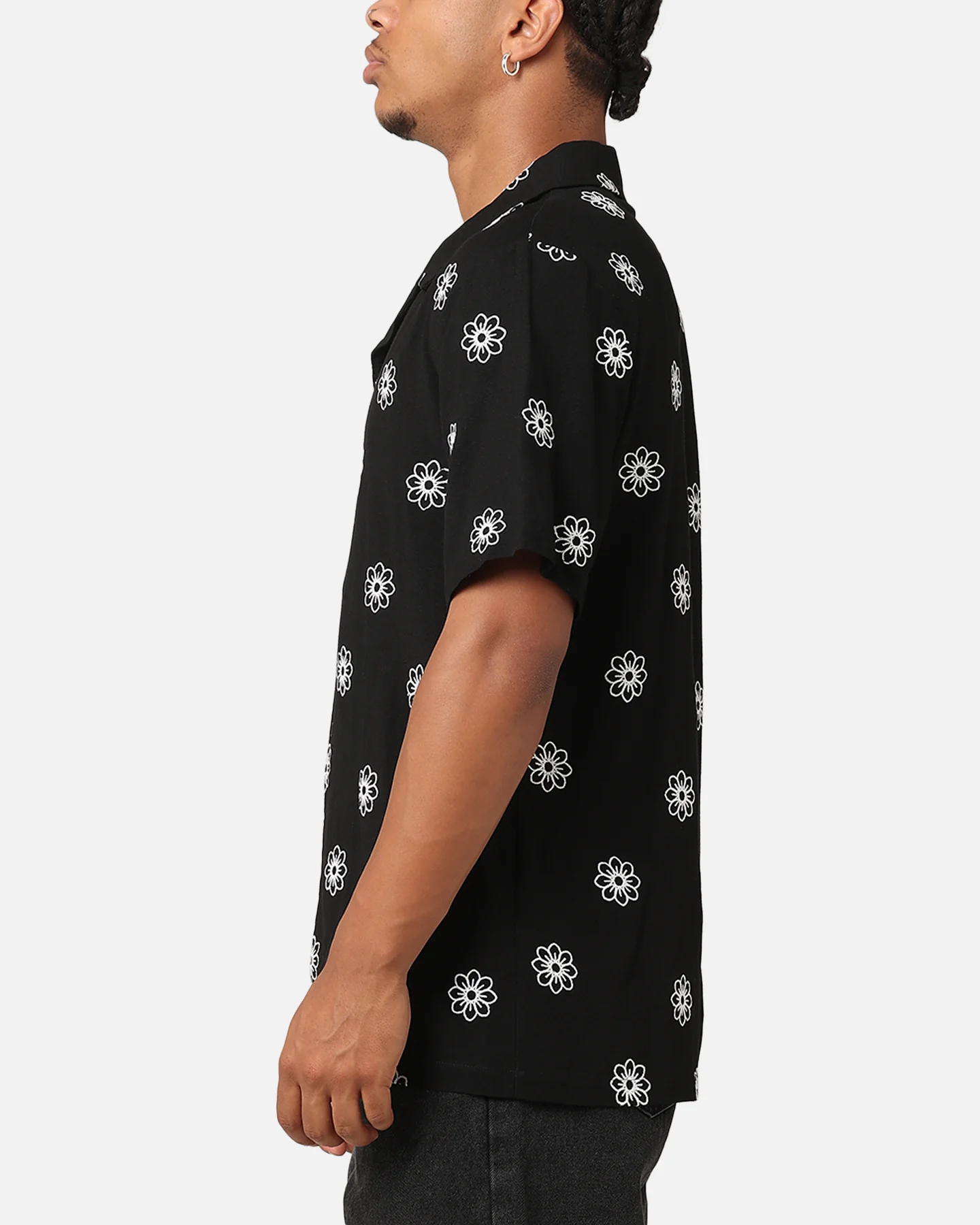 XXIII Daisy Linen Button Up Shirt Black/White - Image 5