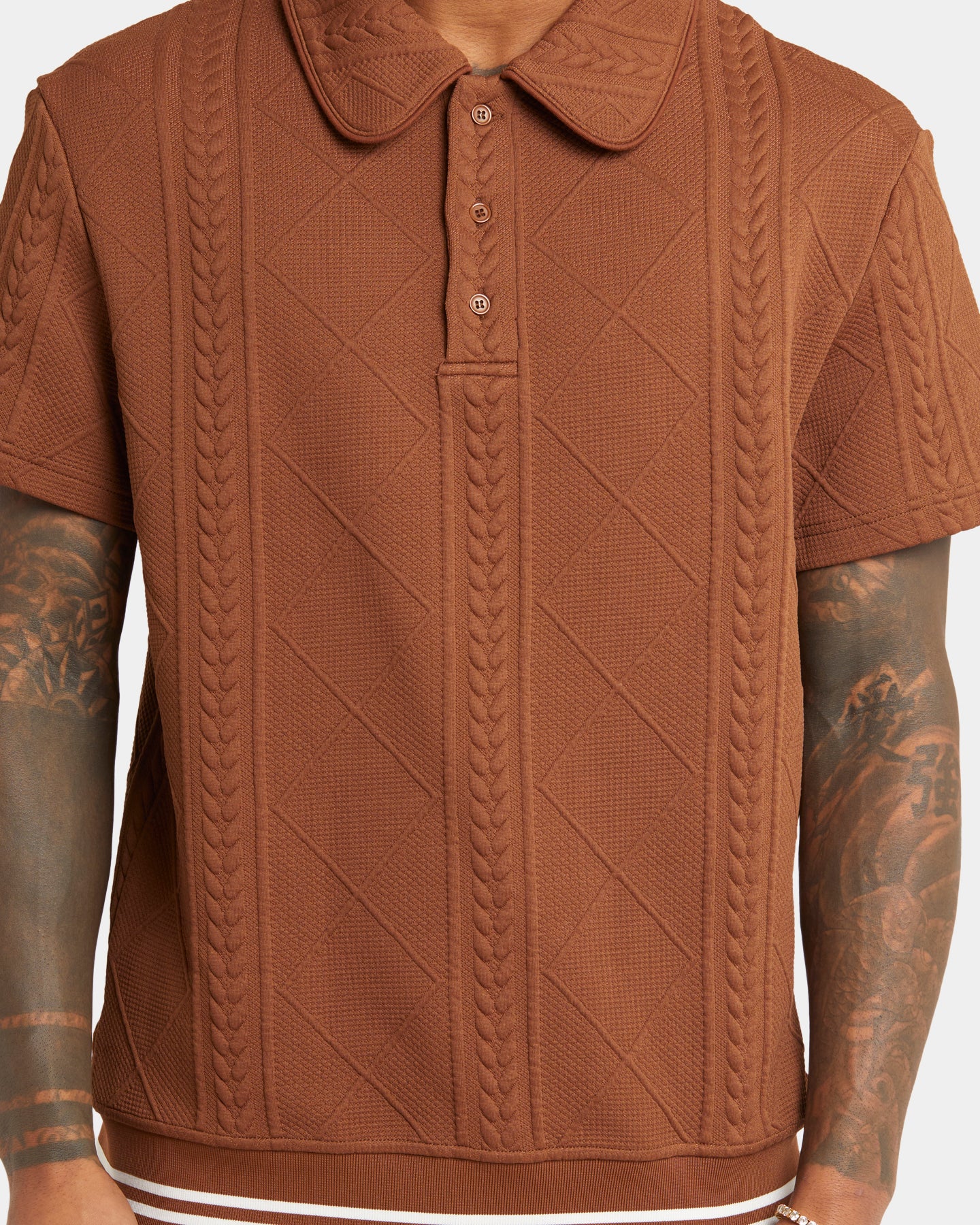 XXIII Danny Knit Polo Shirt Brown - Image 3