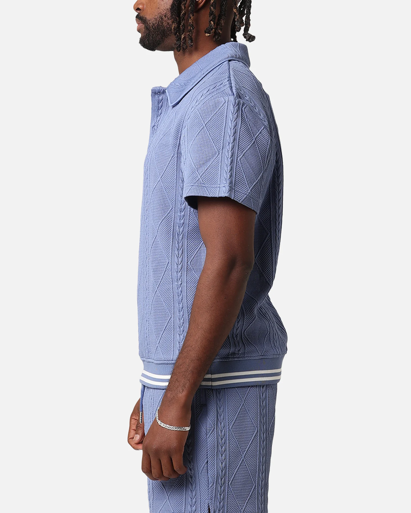 XXIII Danny Knit Polo Shirt Floral Blue - Image 5