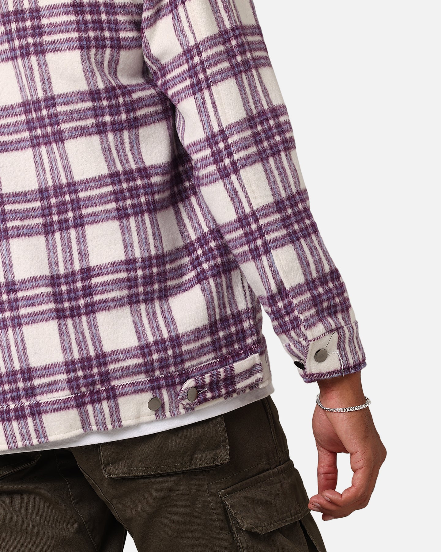 XXIII Darby Plaid Shacket Purple/White - Image 6