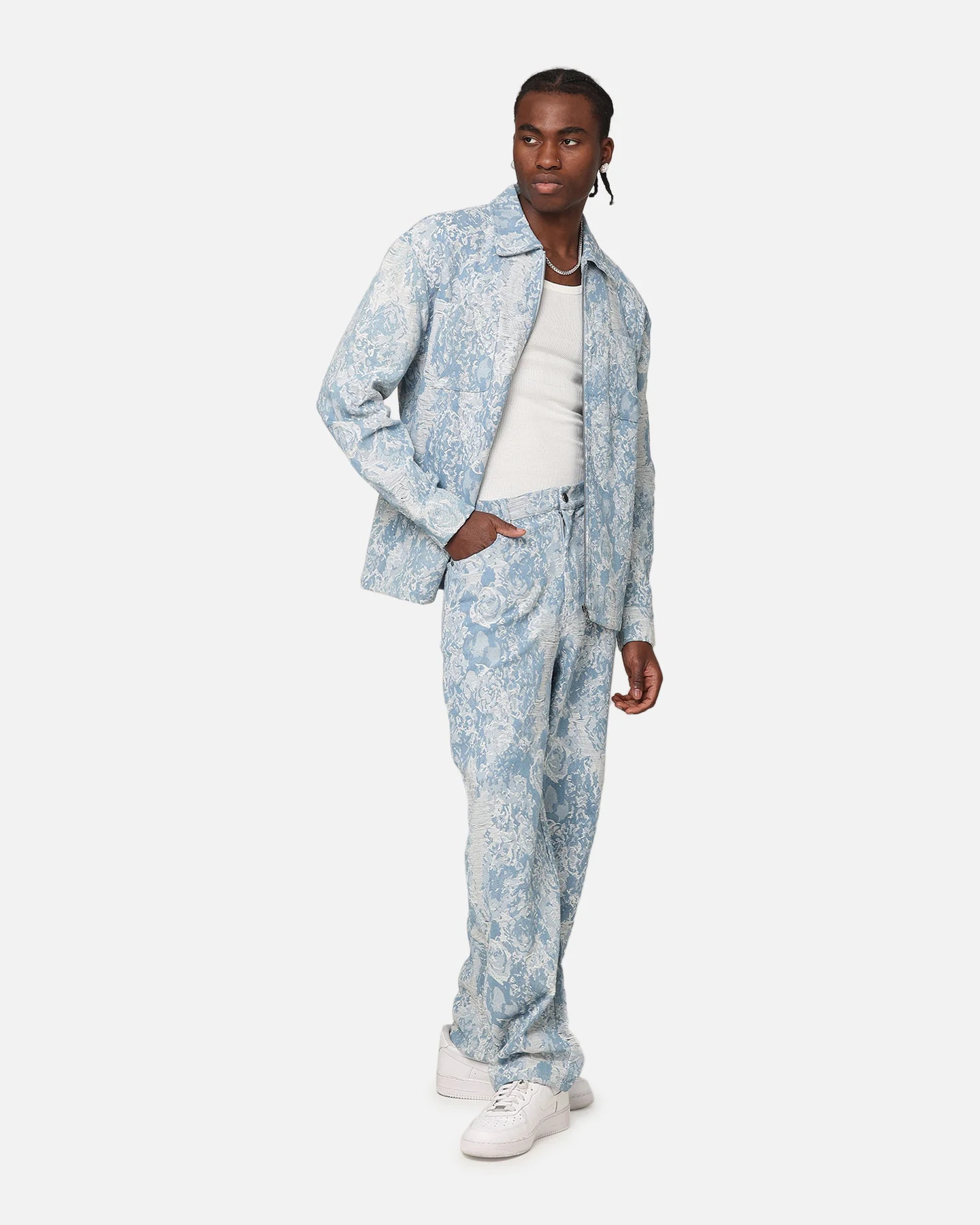 XXIII Denim Jacquard Jeans Pacific Blue - Image 2